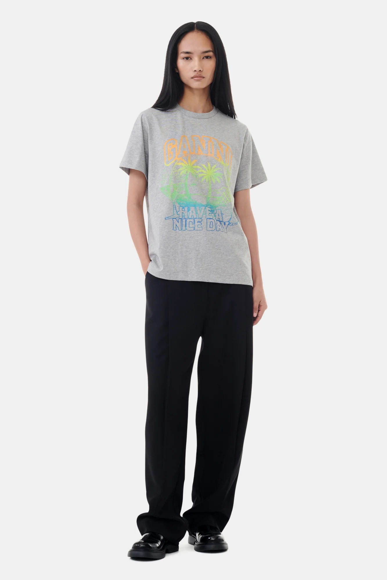 Basic Jersey Holiday Relaxed T-Shirt | Paloma Melange - Image 4