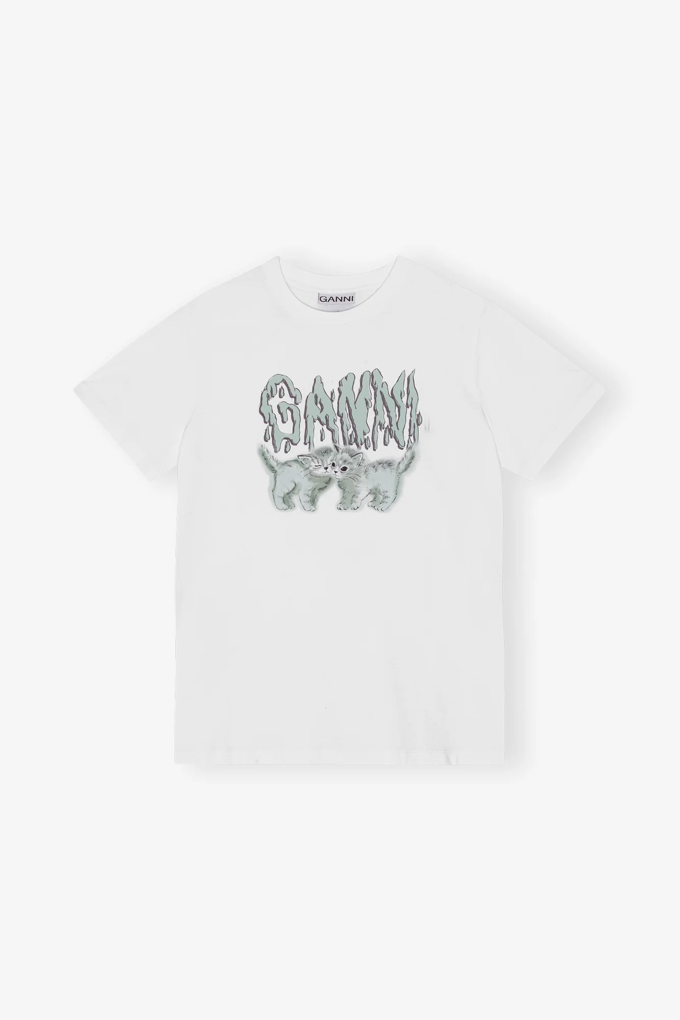 Basic Jersey Love Cats Relaxed T-Shirt | Bright White