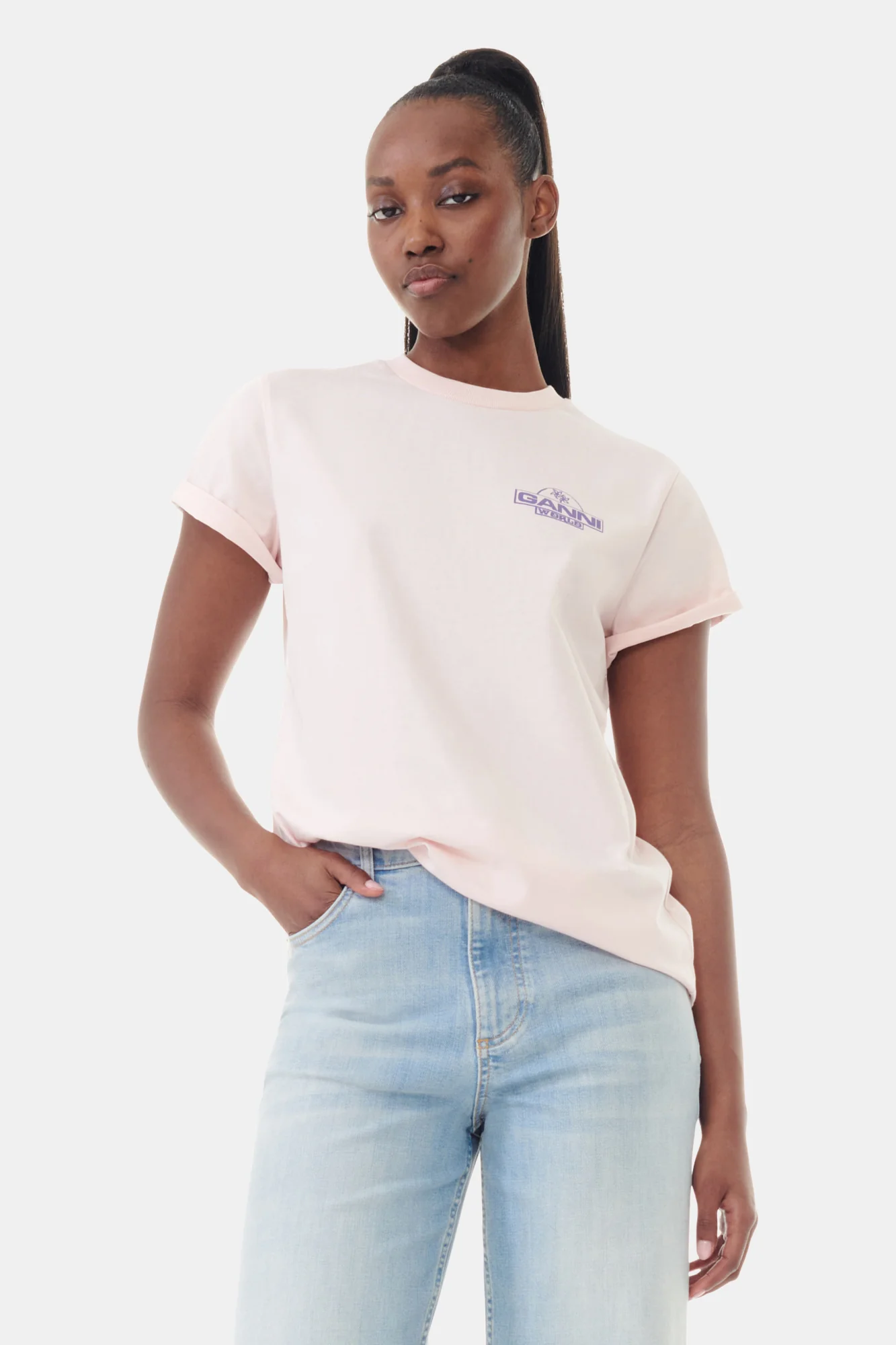 Basic Jersey Palm Trees Relaxed T-Shirt | Lotus - Image 3