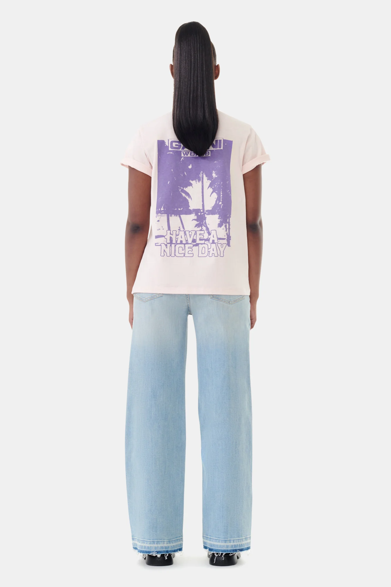 Basic Jersey Palm Trees Relaxed T-Shirt | Lotus - Image 6