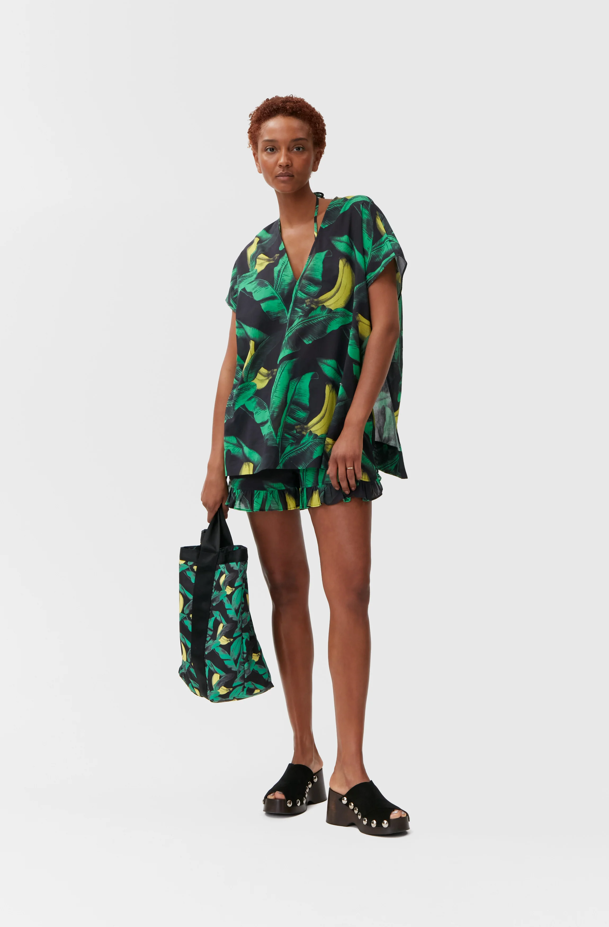 Beach Kaftan | Banana Tree Black - Image 3
