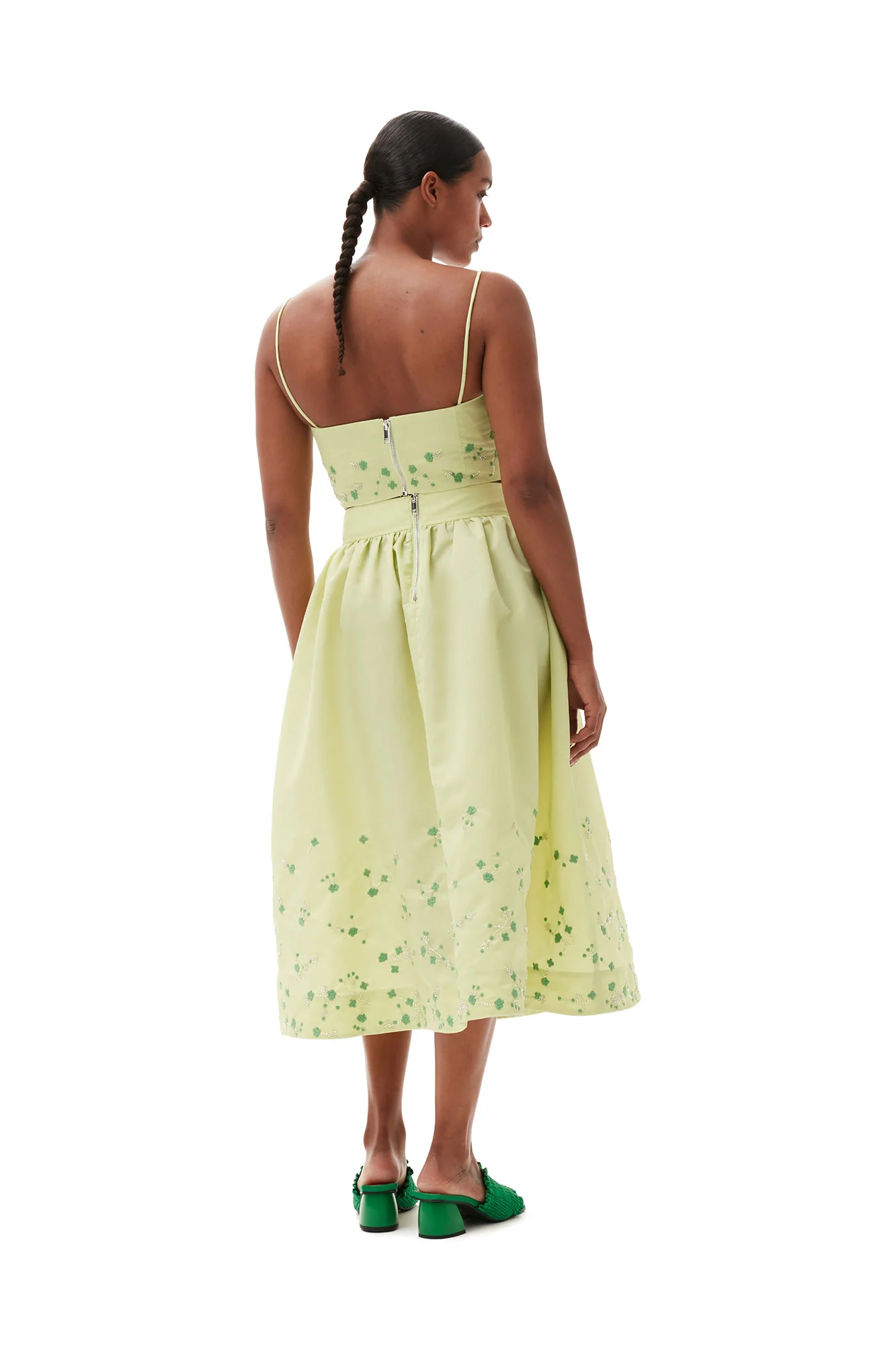 Beaded Nylon Skirt | Lily Green - Image 5