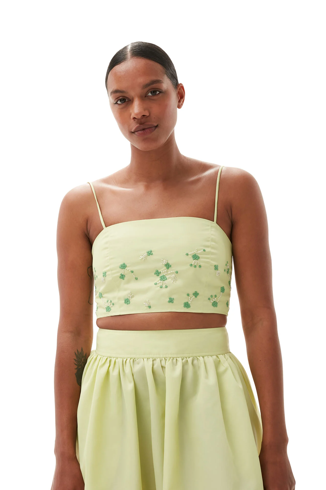 Beaded Nylon Top | Lily Green - Image 6