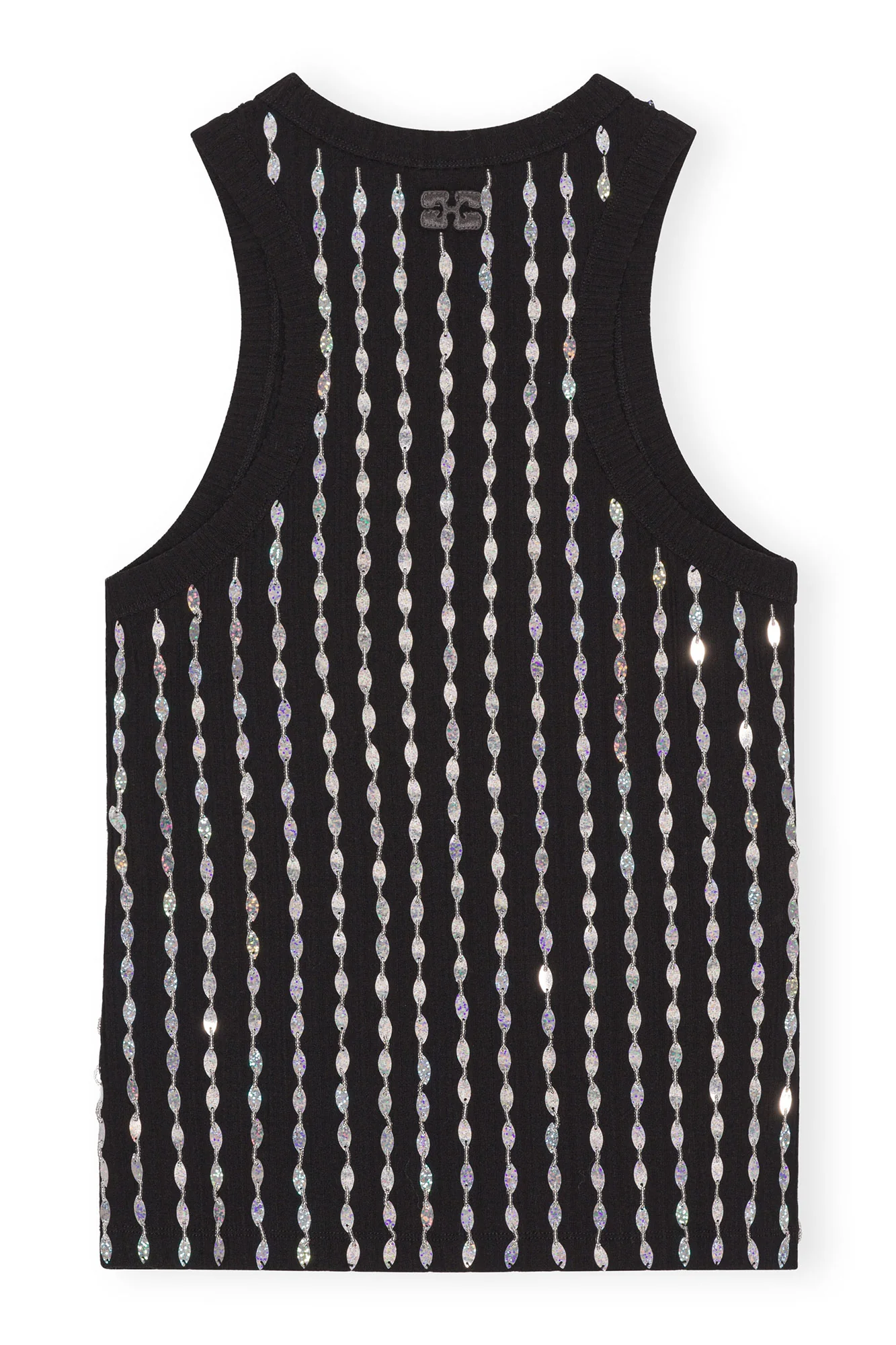 Beaded Rib Jersey Top | Black - Image 2