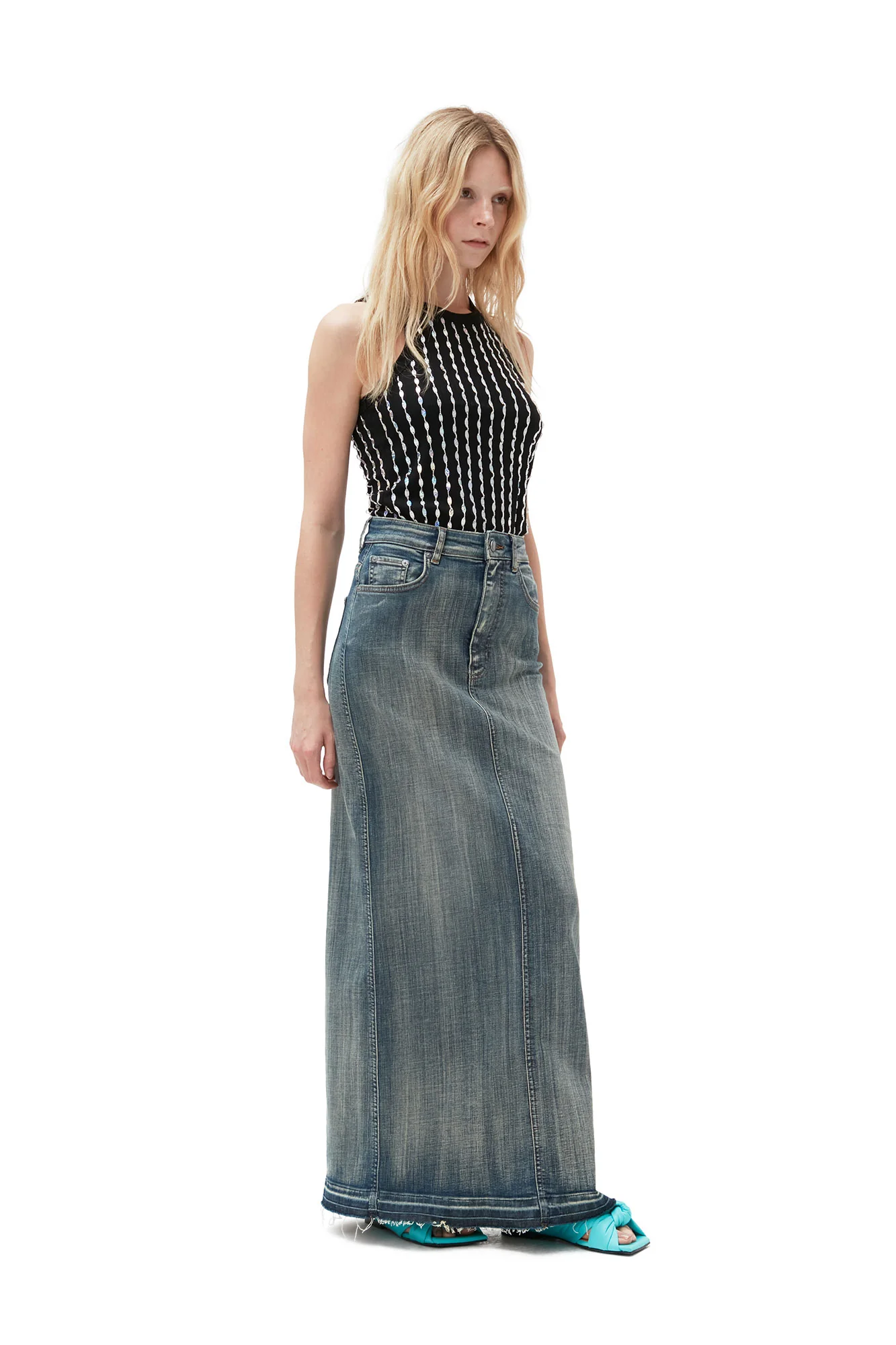 Beaded Rib Jersey Top | Black - Image 3