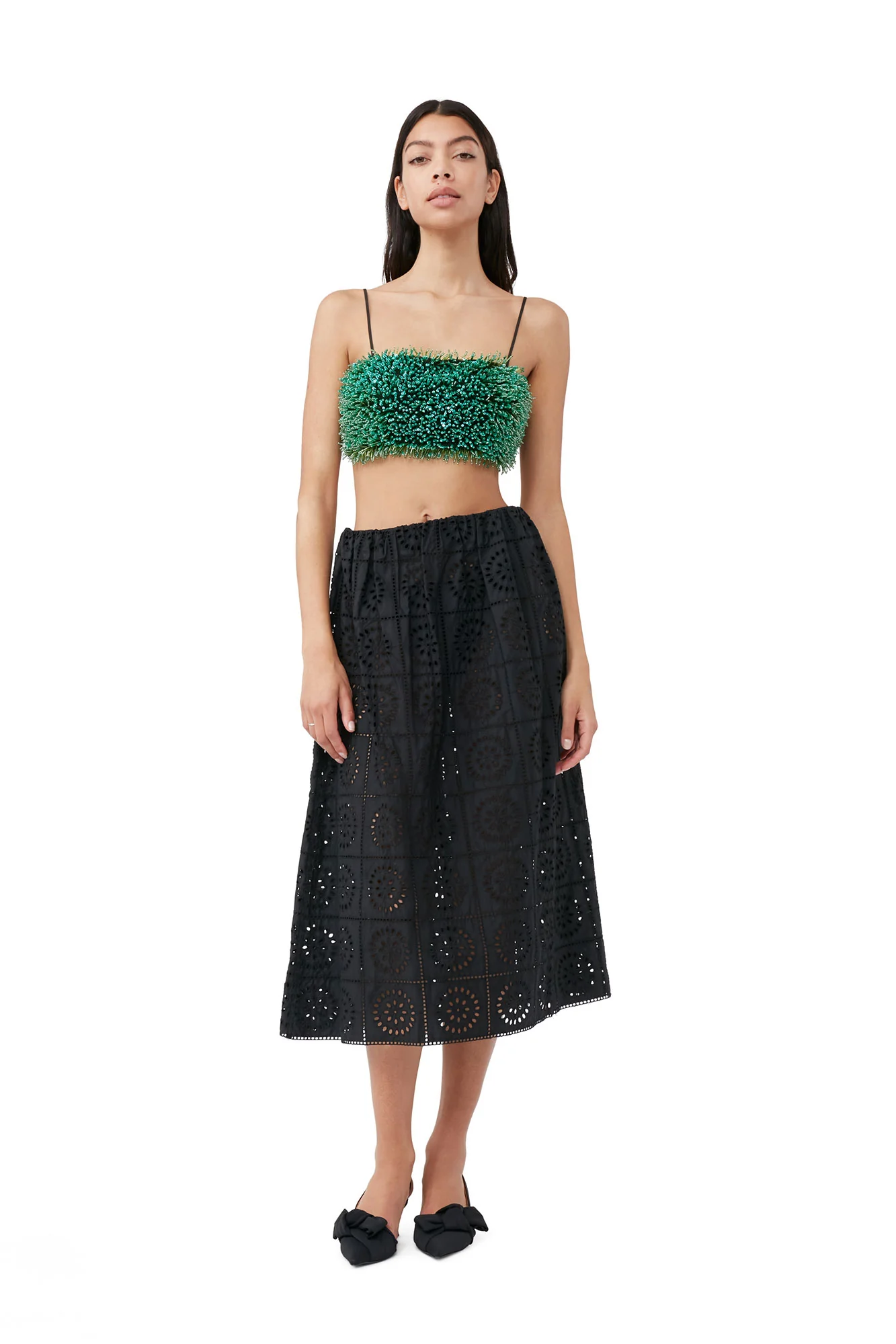 Beaded Taffeta Top | Black - Image 3