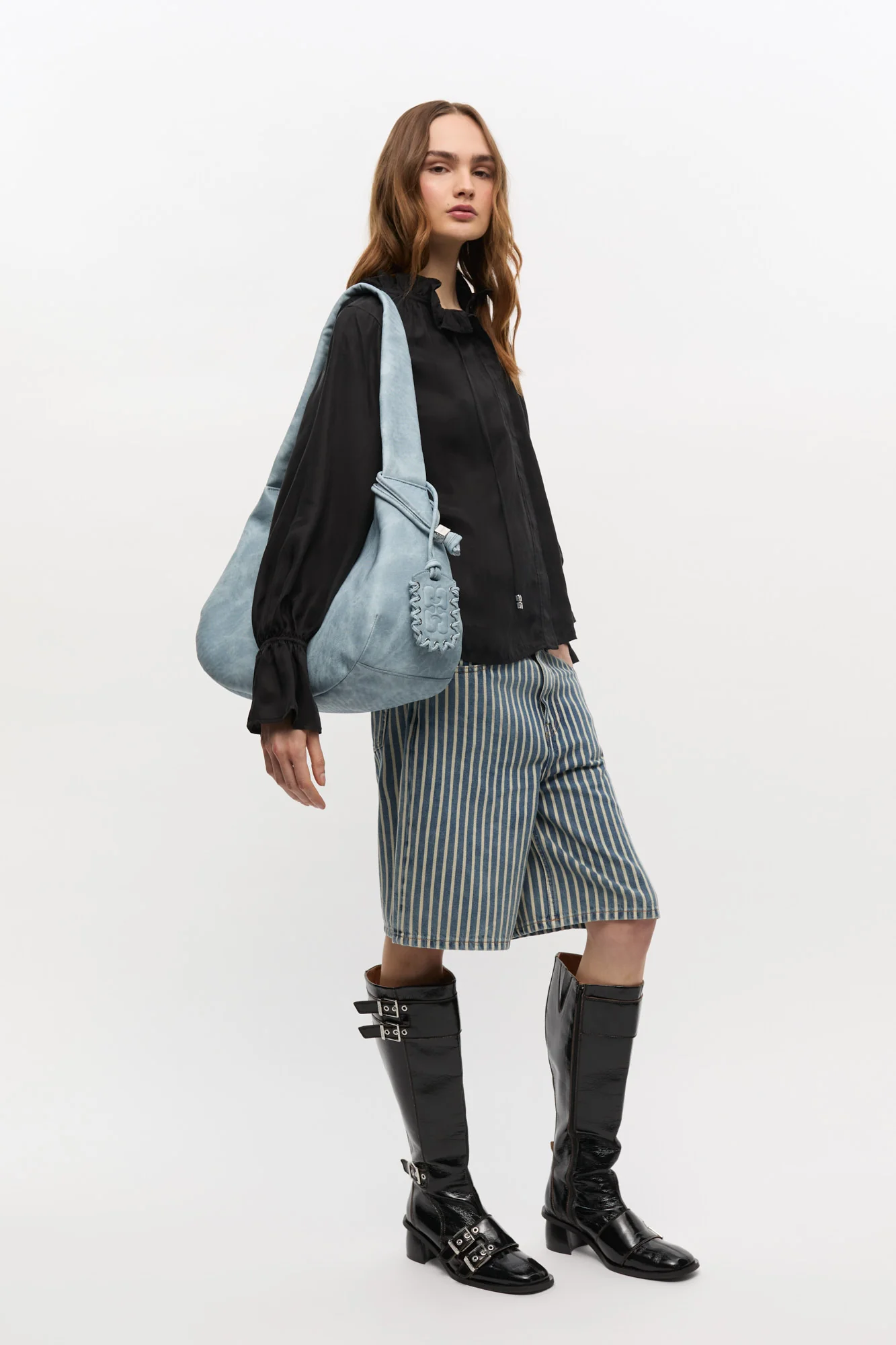Bleached Medium Hobo Bag | Celestial Blue - Image 4