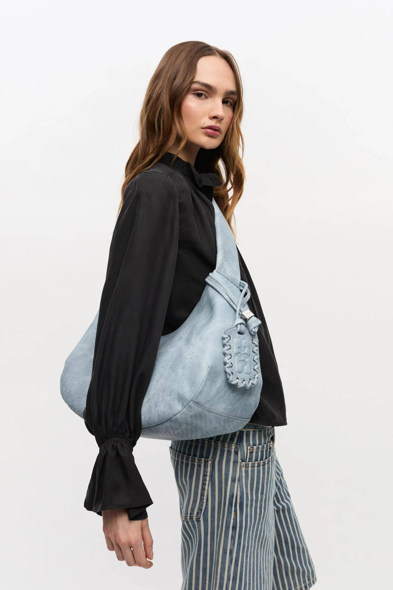 Bleached Medium Hobo Bag | Celestial Blue - Image 5