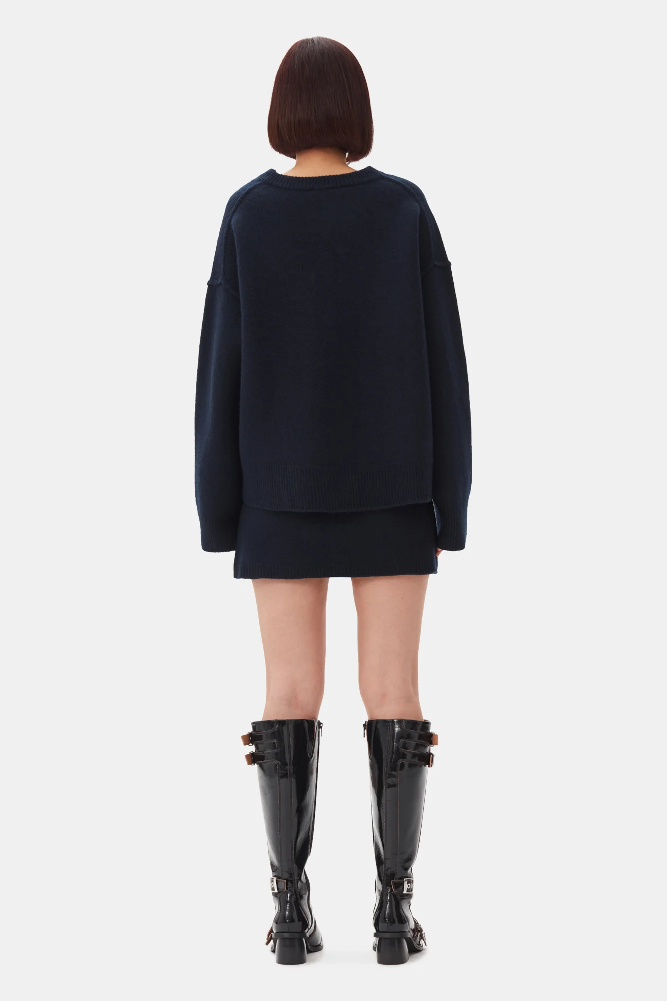 Boiled Wool Mini Skirt | Sky Captain - Image 5