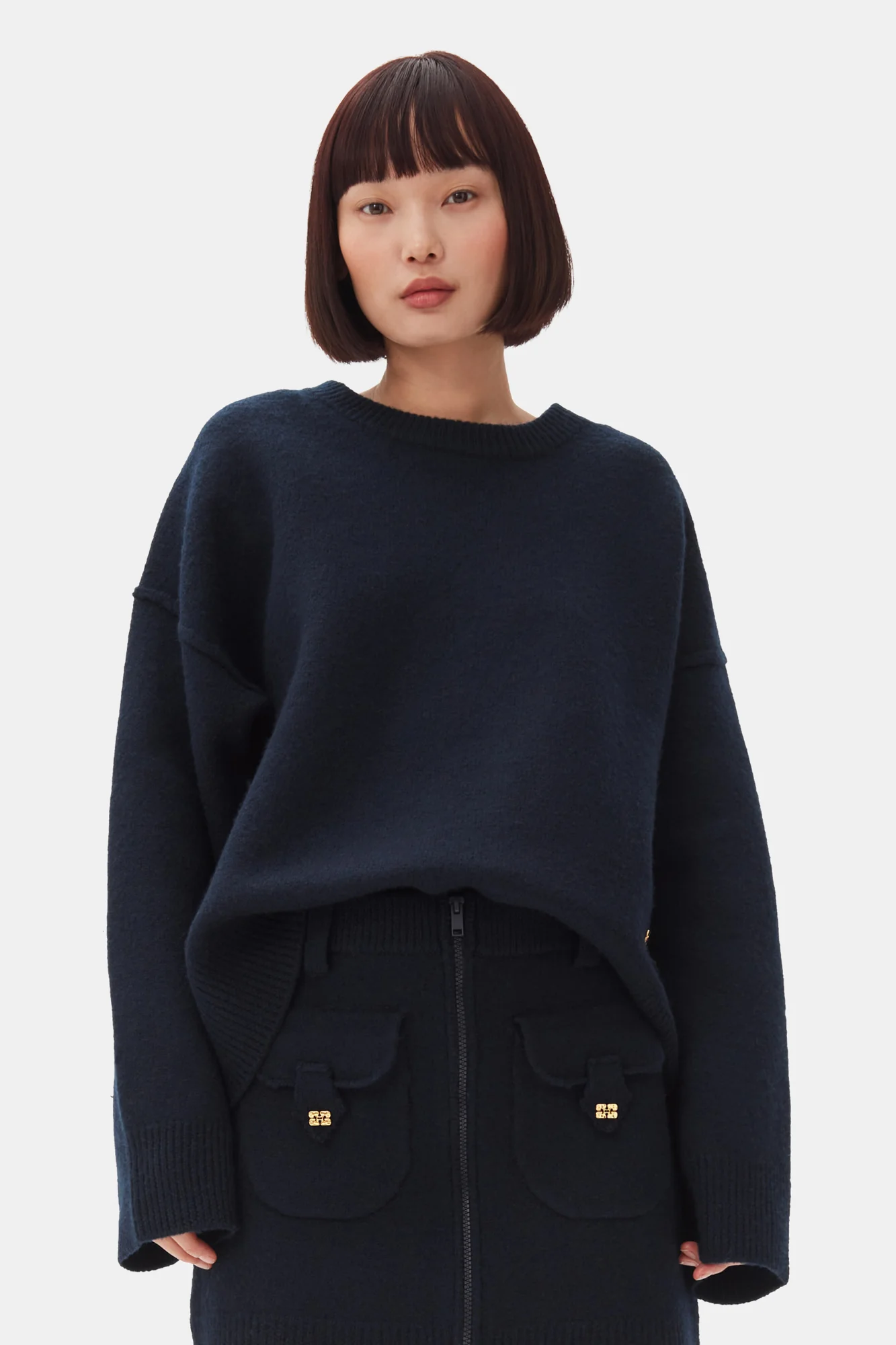Boiled Wool O-Neck | Sky Captain - Image 3