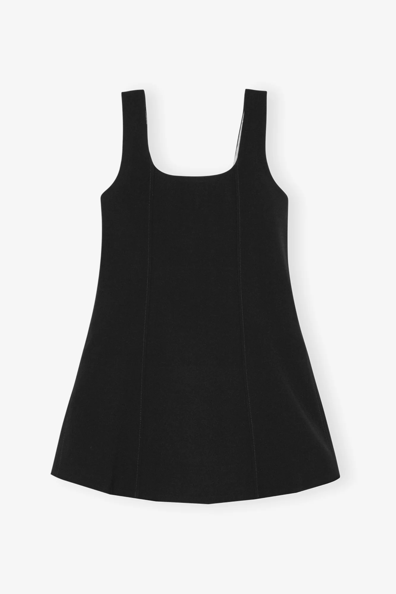 Bonded Crepe Button Closure Mini Dress | Black - Image 2