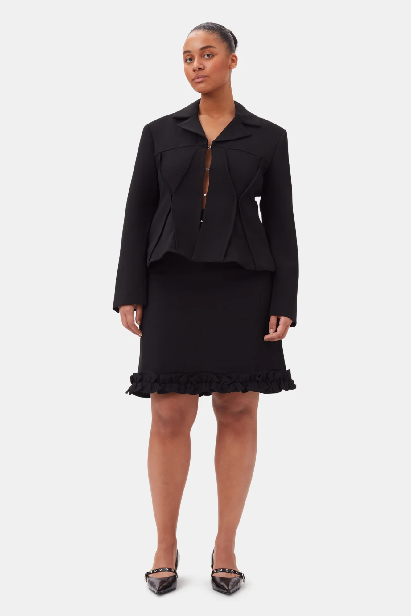 Bonded Crepe Skirt | Black - Image 7