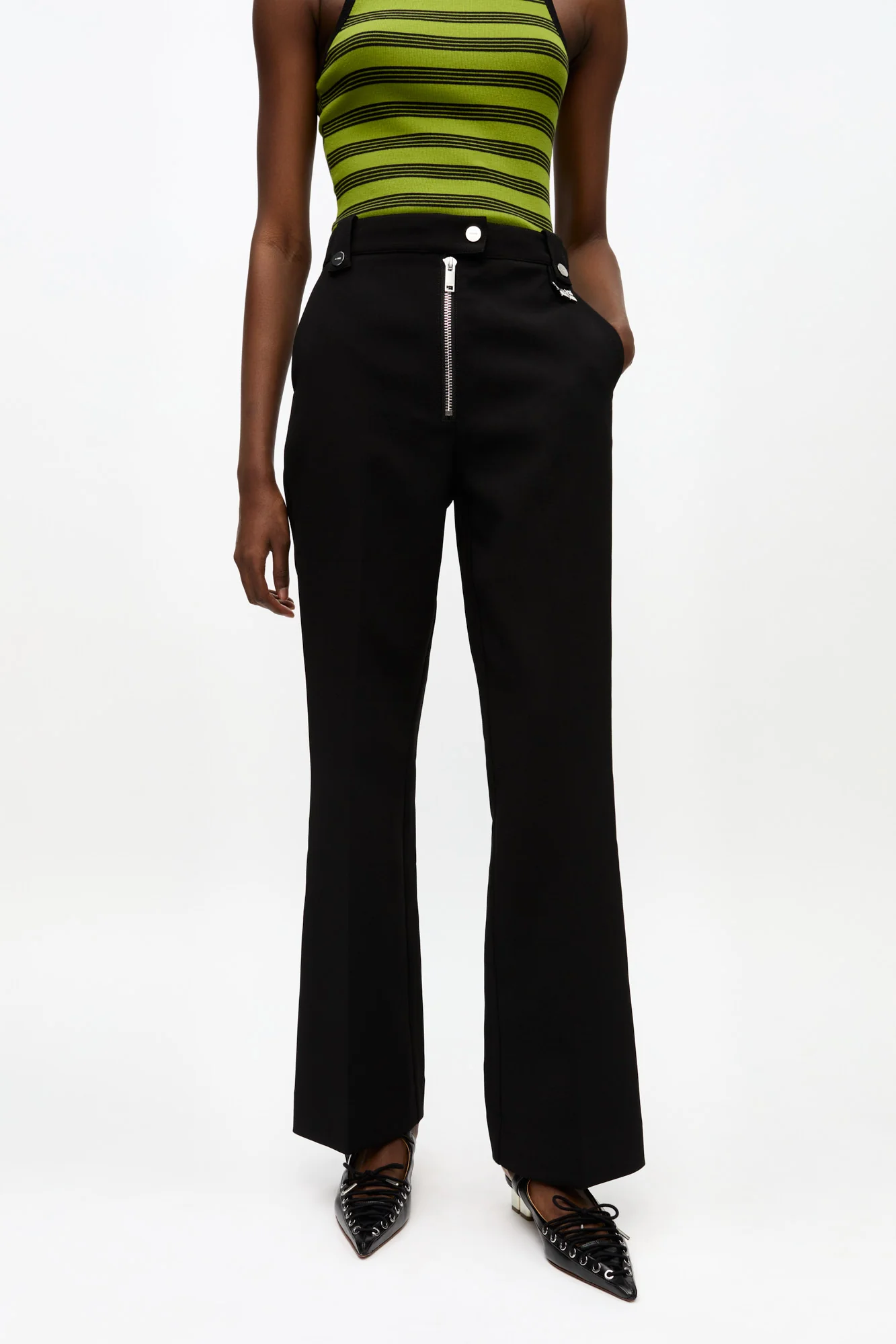 Bonded Crepe Trousers | Black - Image 4