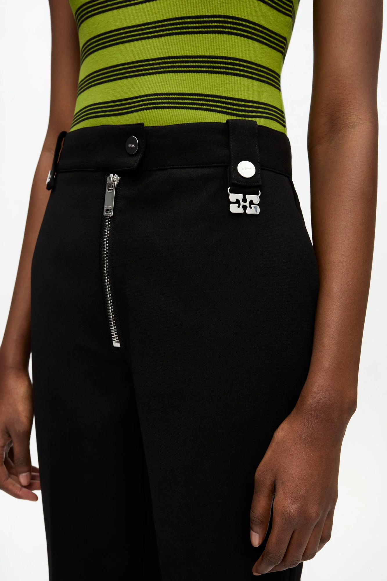 Bonded Crepe Trousers | Black - Image 6