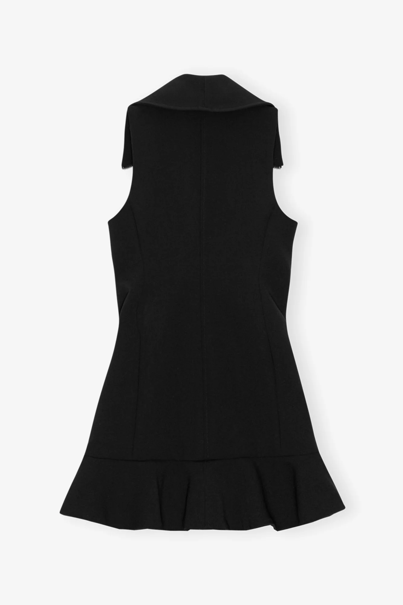 Bonded Crepe Zip Closure Mini Dress | Black - Image 2