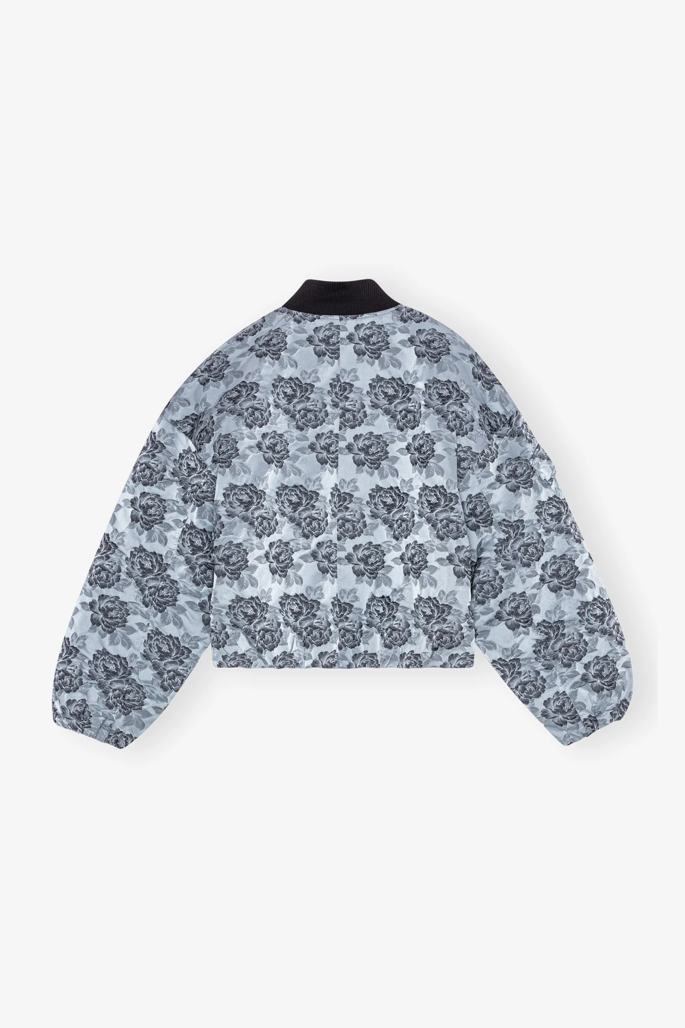 Botanical Jacquard Bomber Jacket | Illusion Blue - Image 2