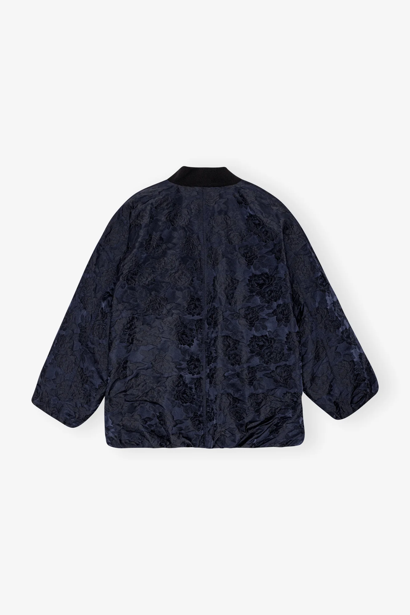 Botanical Jacquard Bomber Jacket | Peacoat - Image 2