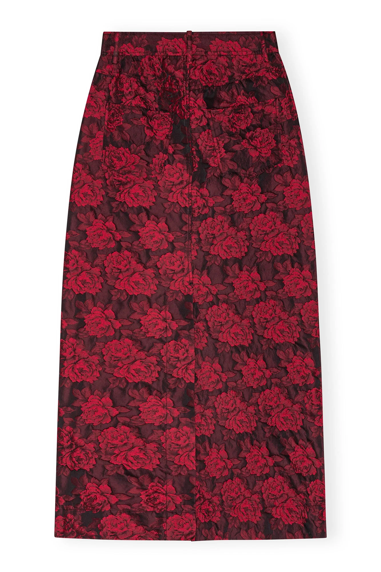 Botanical Jacquard Long Skirt | High Risk Red - Image 2