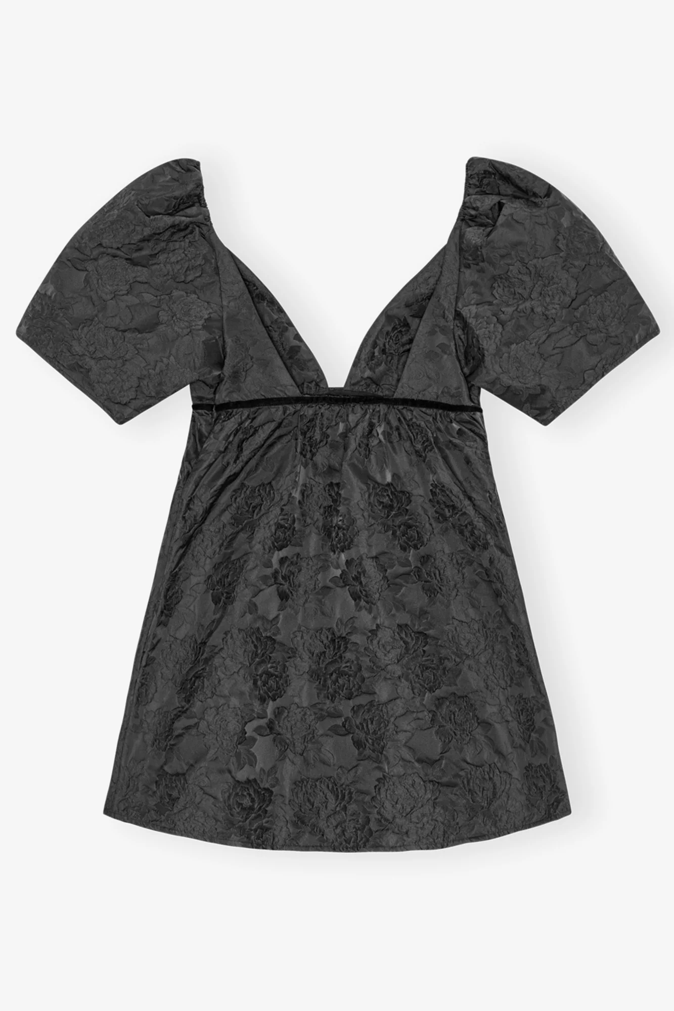 Botanical Jacquard Mini Dress | Black - Image 2