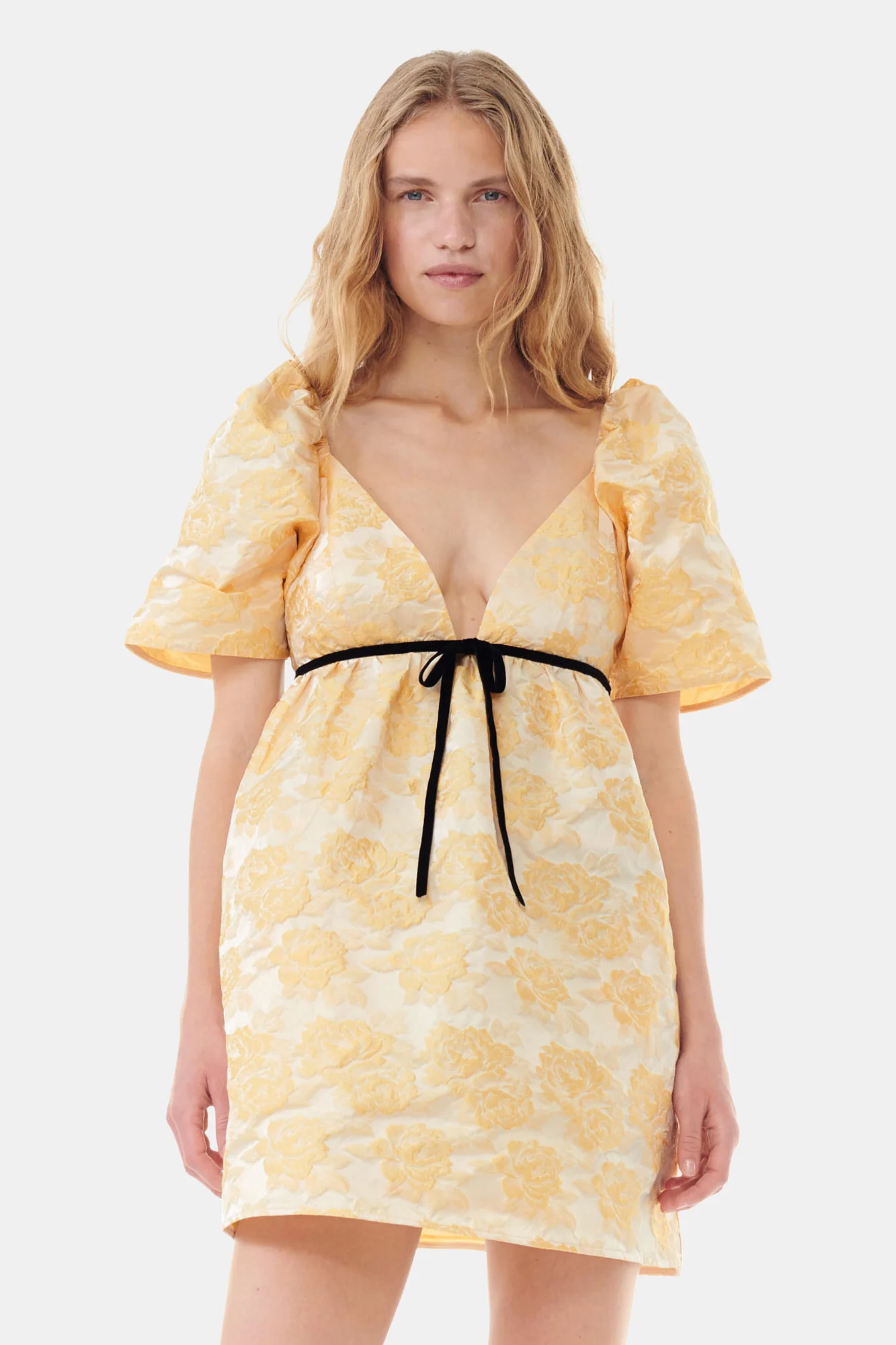 Botanical Jacquard Mini Dress | Flan - Image 4