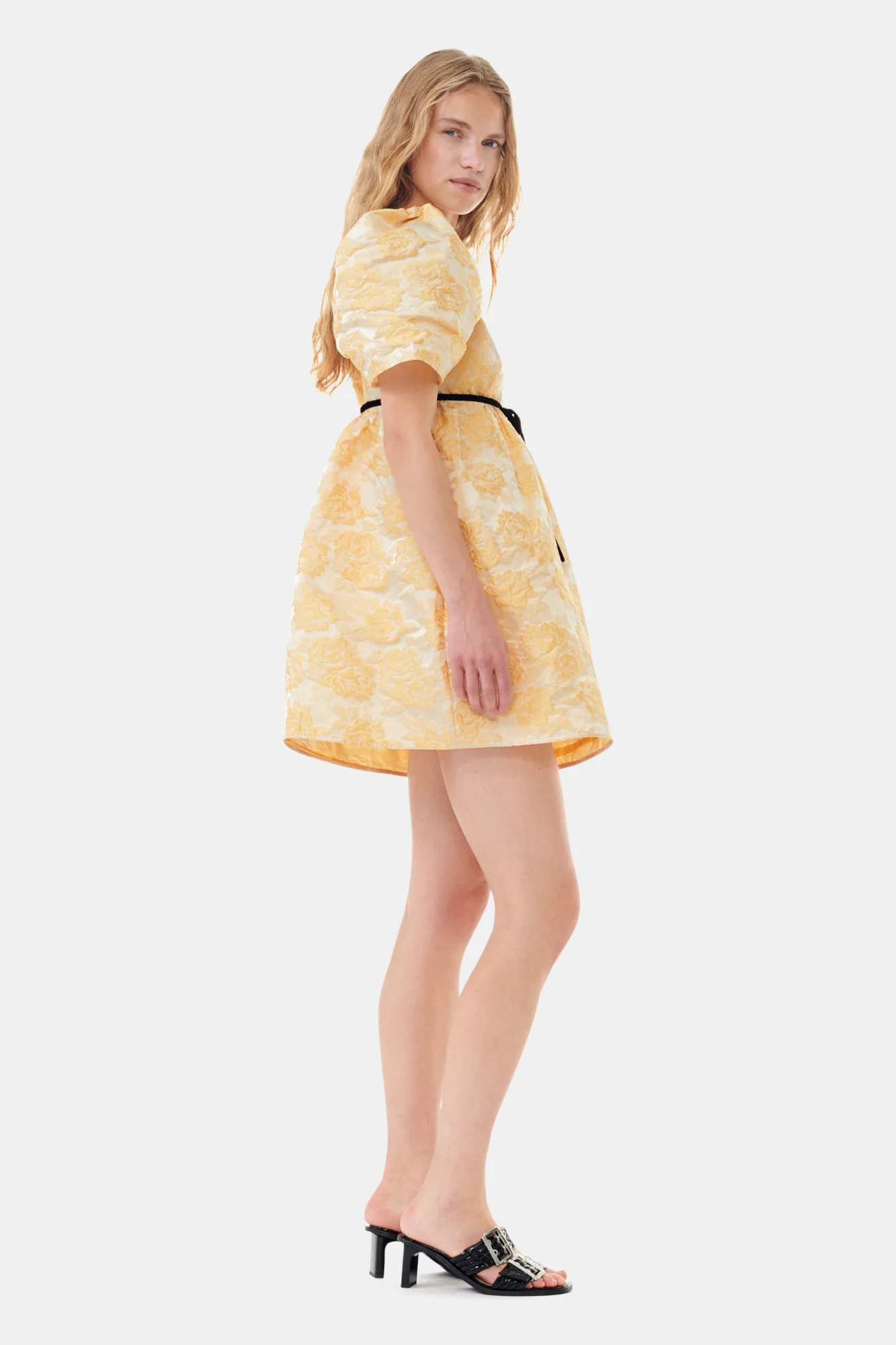 Botanical Jacquard Mini Dress | Flan - Image 5