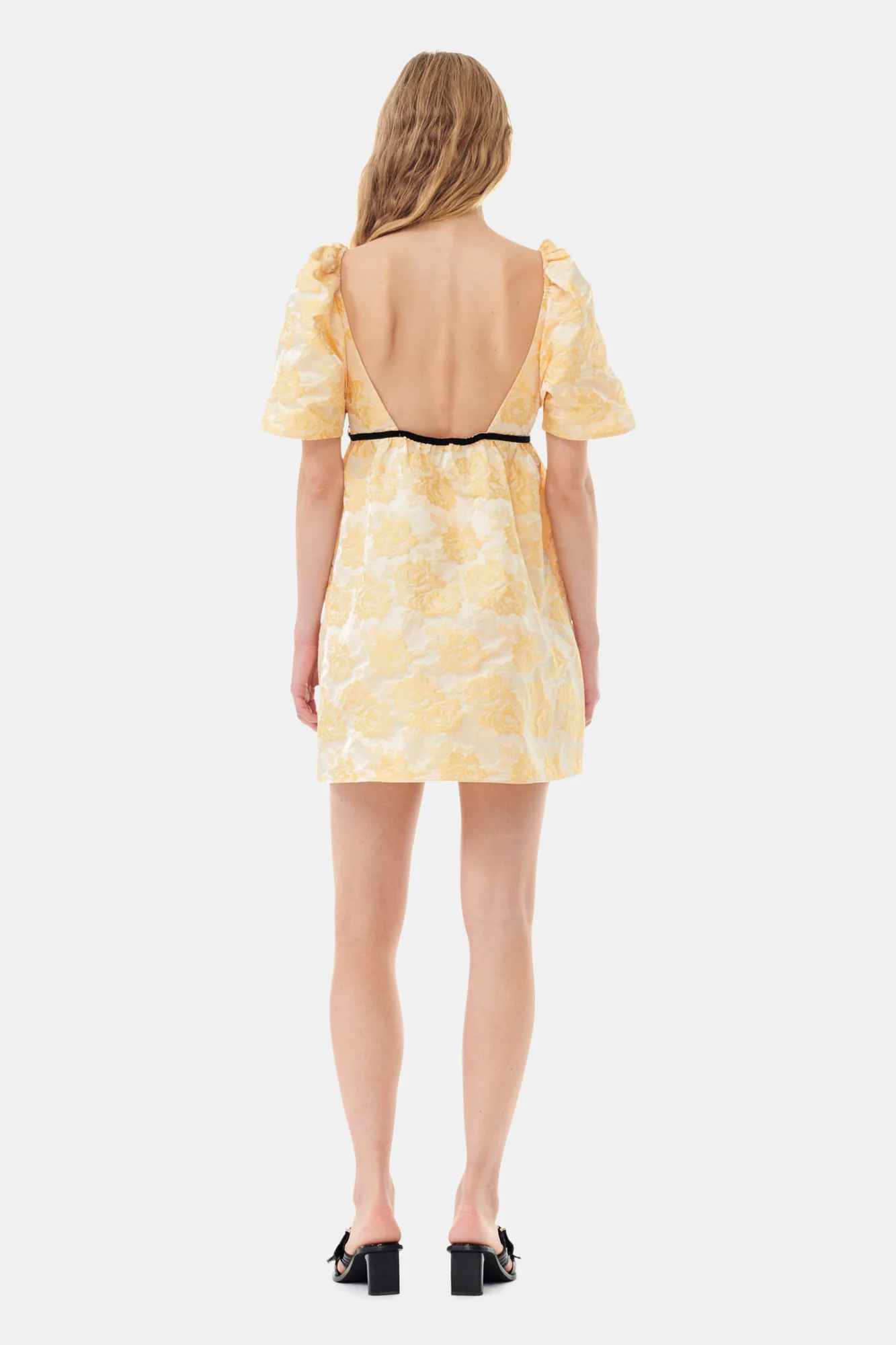 Botanical Jacquard Mini Dress | Flan - Image 6