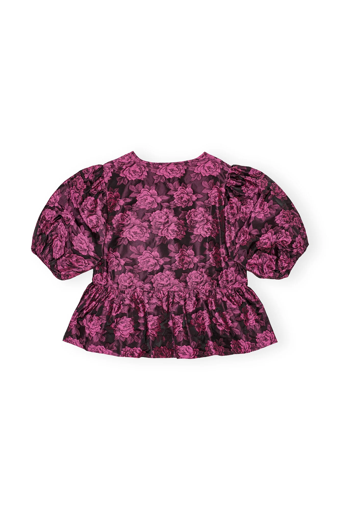 Botanical Jacquard Peplum Blouse | Cone Flower - Image 2