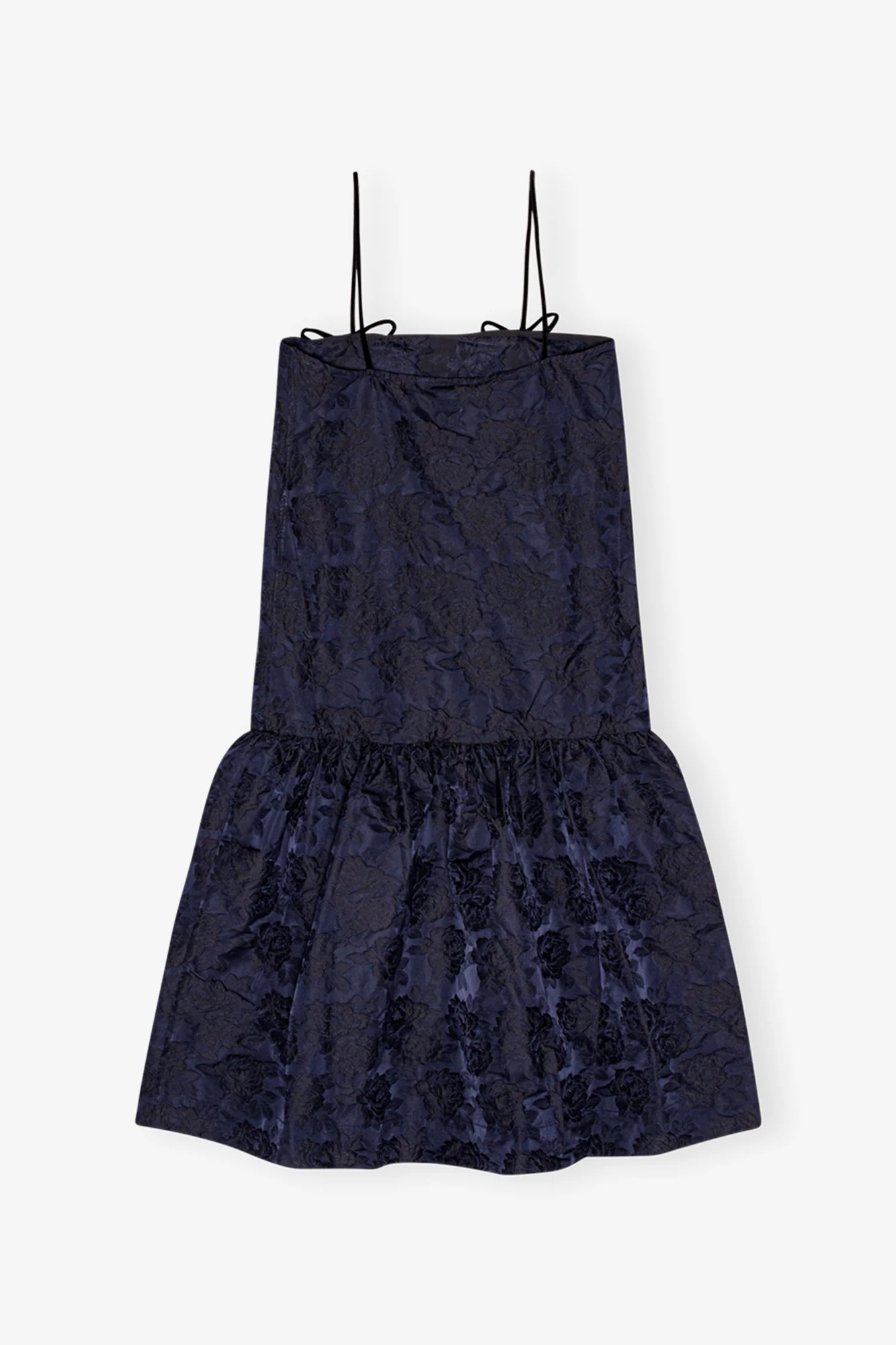 Botanical Jacquard Strap Midi Dress | Peacoat - Image 2