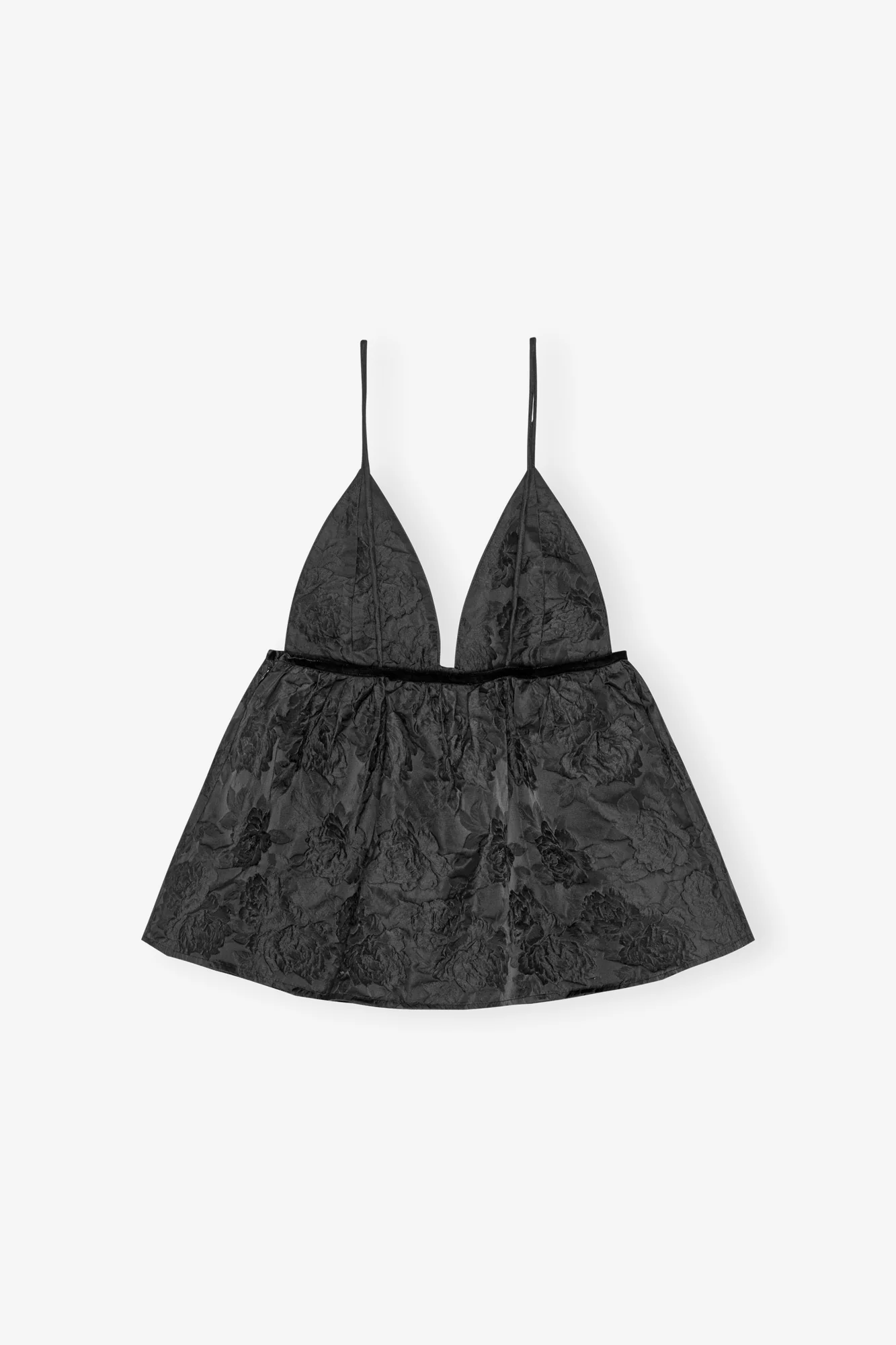 Botanical Jacquard Strap Top | Black - Image 2