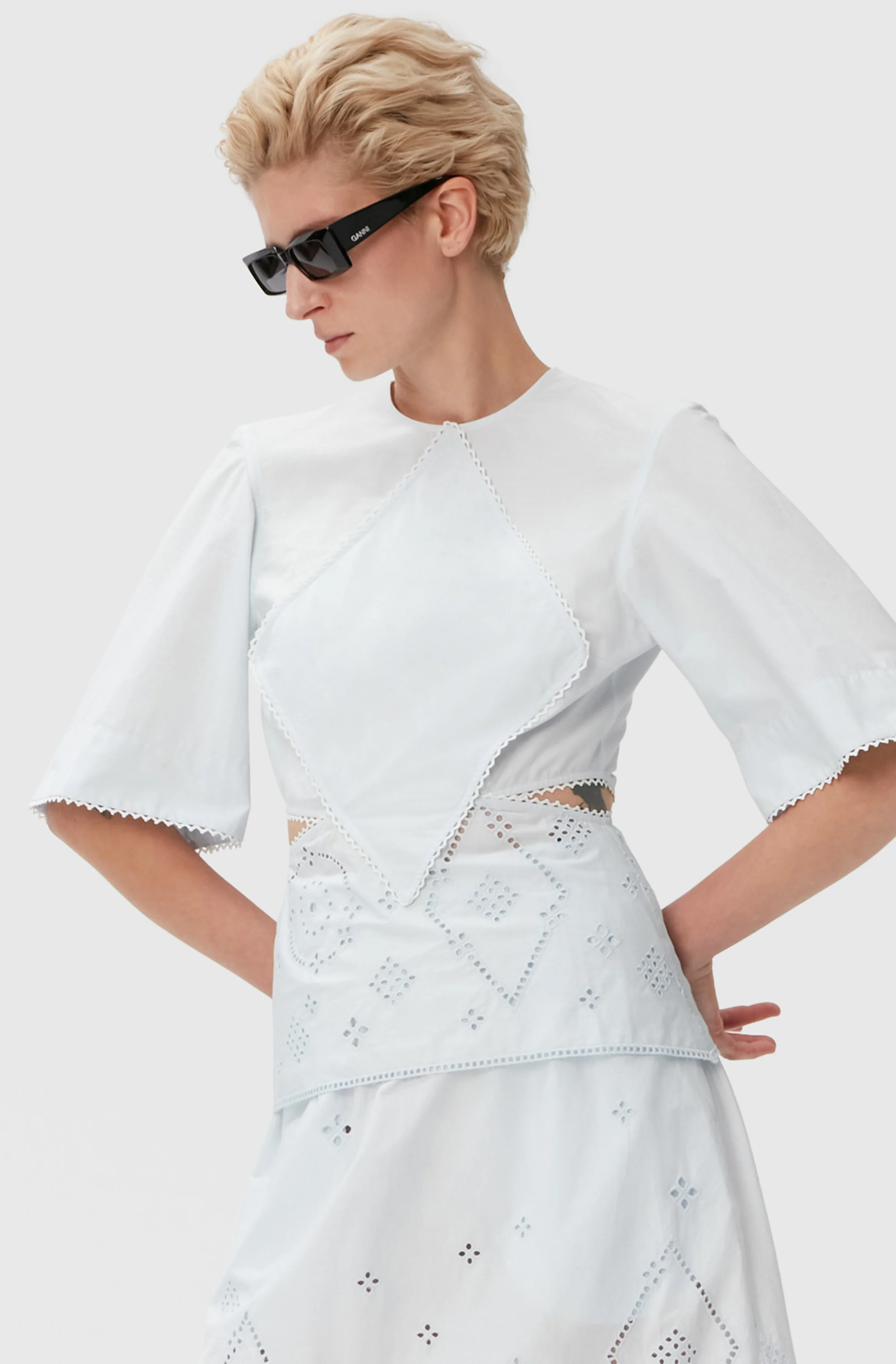 Broderie Anglaise Blouse | Illusion Blue - Image 2
