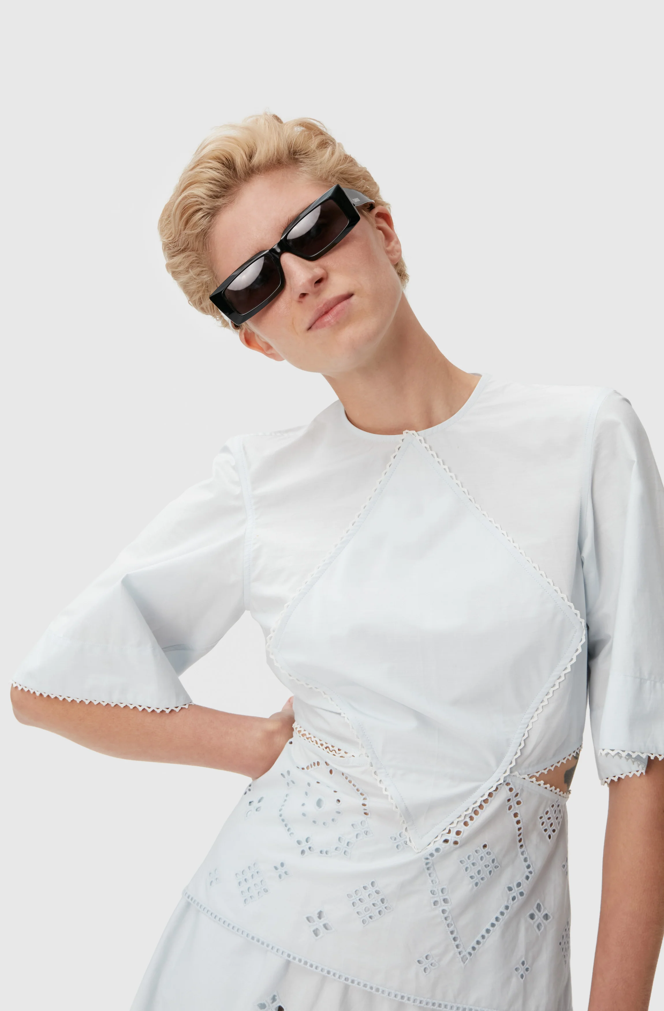 Broderie Anglaise Blouse | Illusion Blue - Image 5