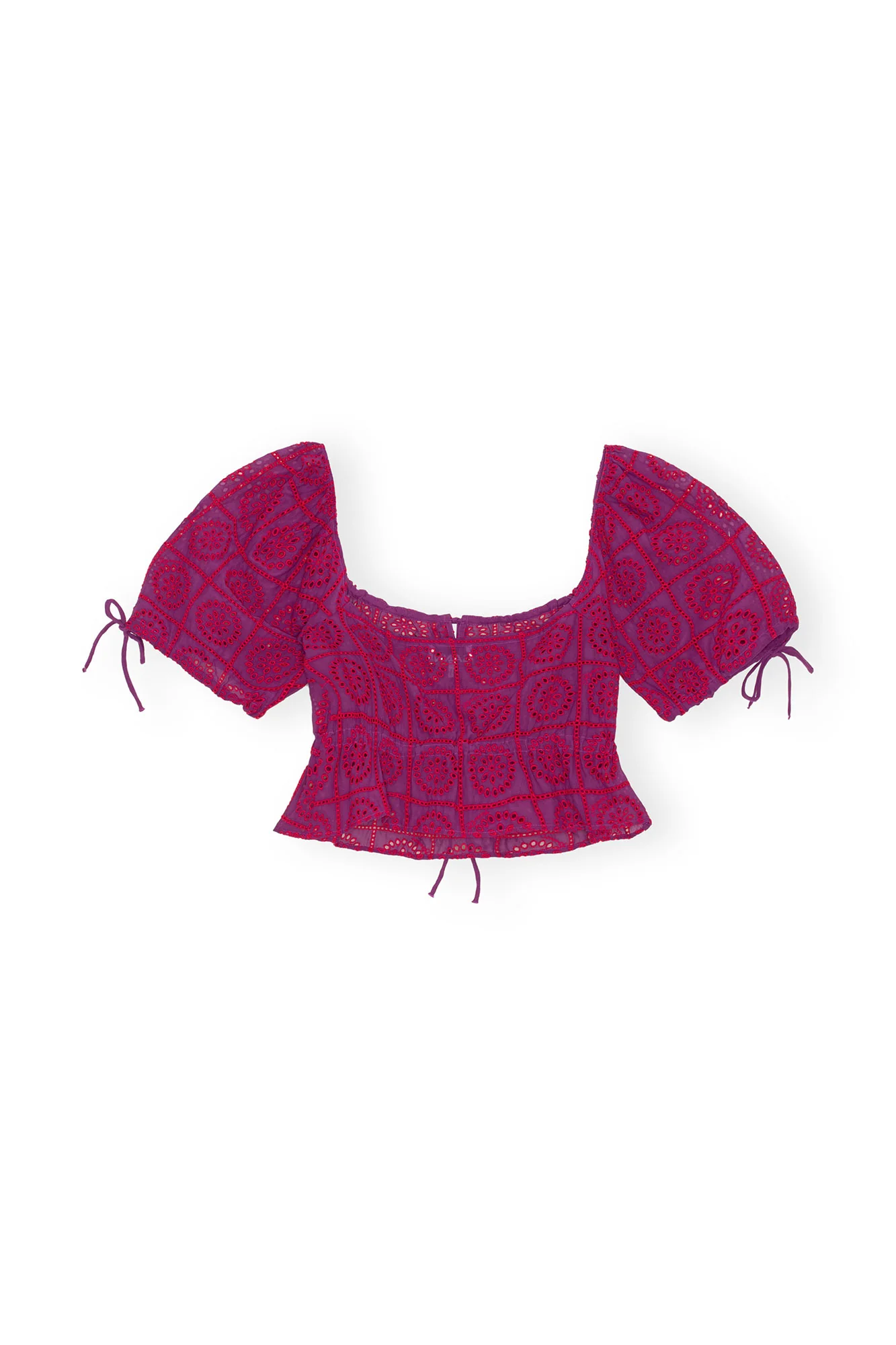 Broderie Anglaise Cropped Top | Sparkling Grape - Image 2