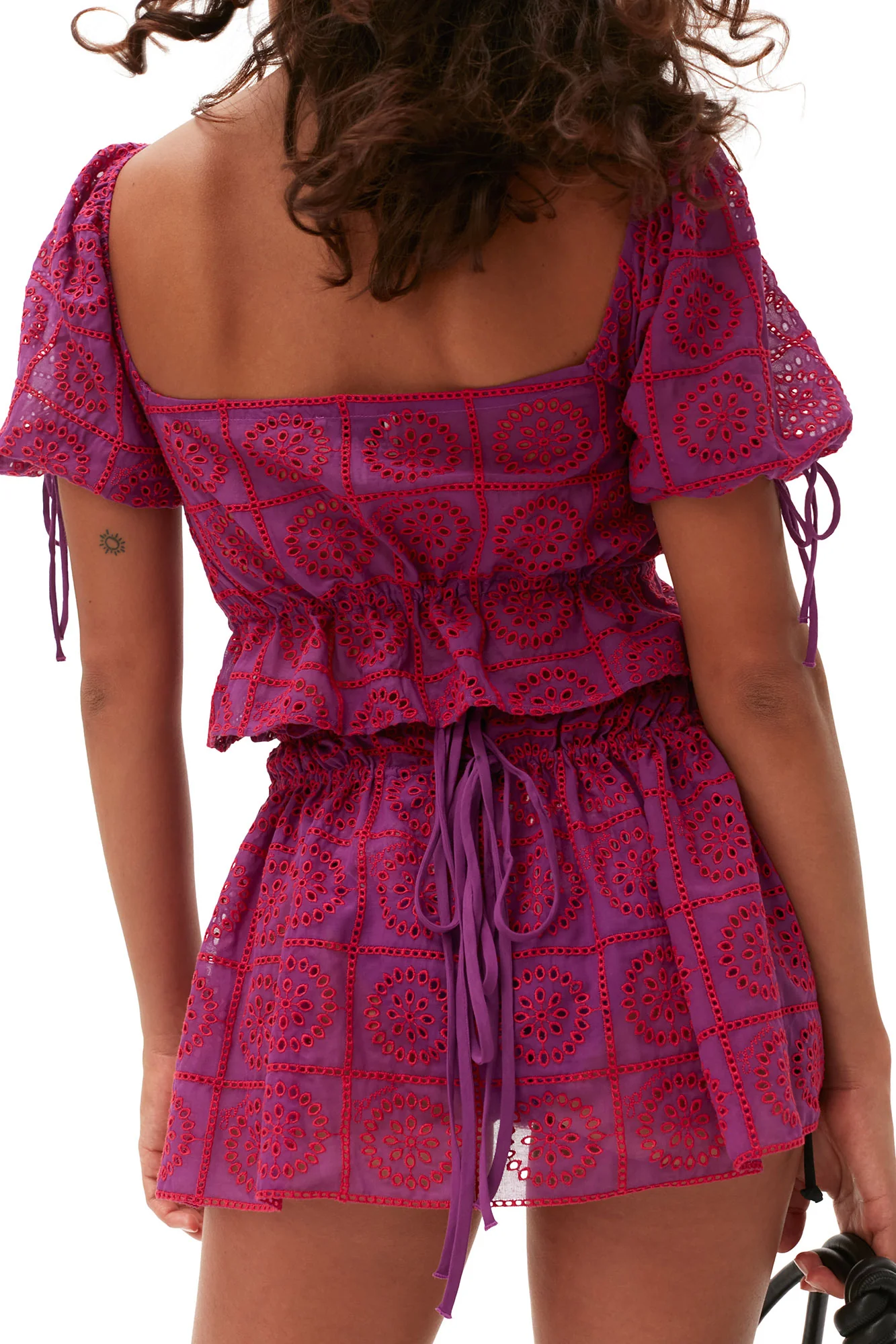Broderie Anglaise Cropped Top | Sparkling Grape - Image 6