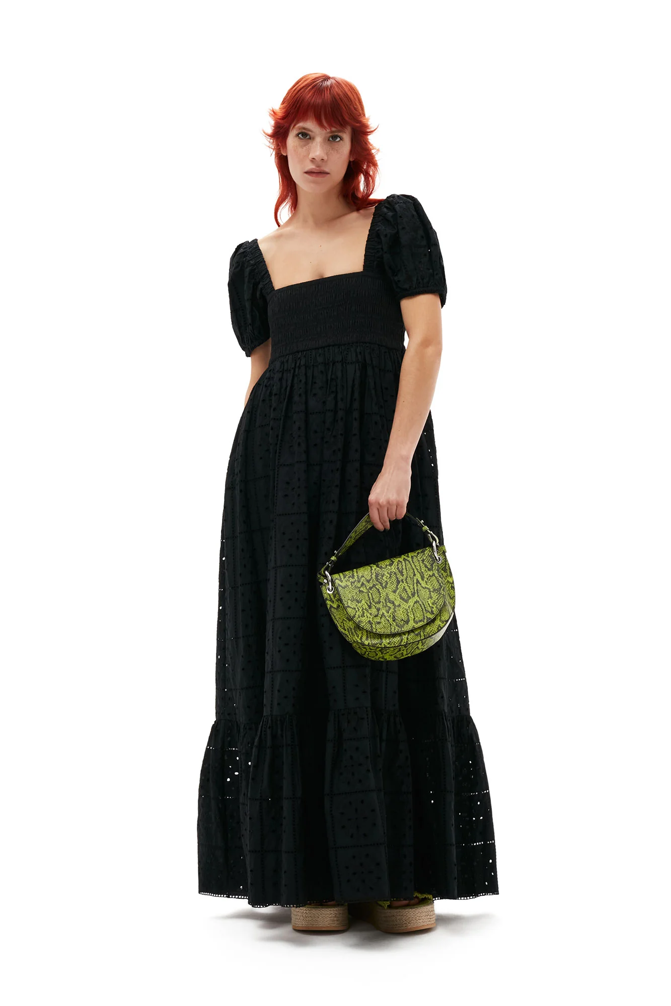 Broderie Anglaise Maxi Dress | Black - Image 3