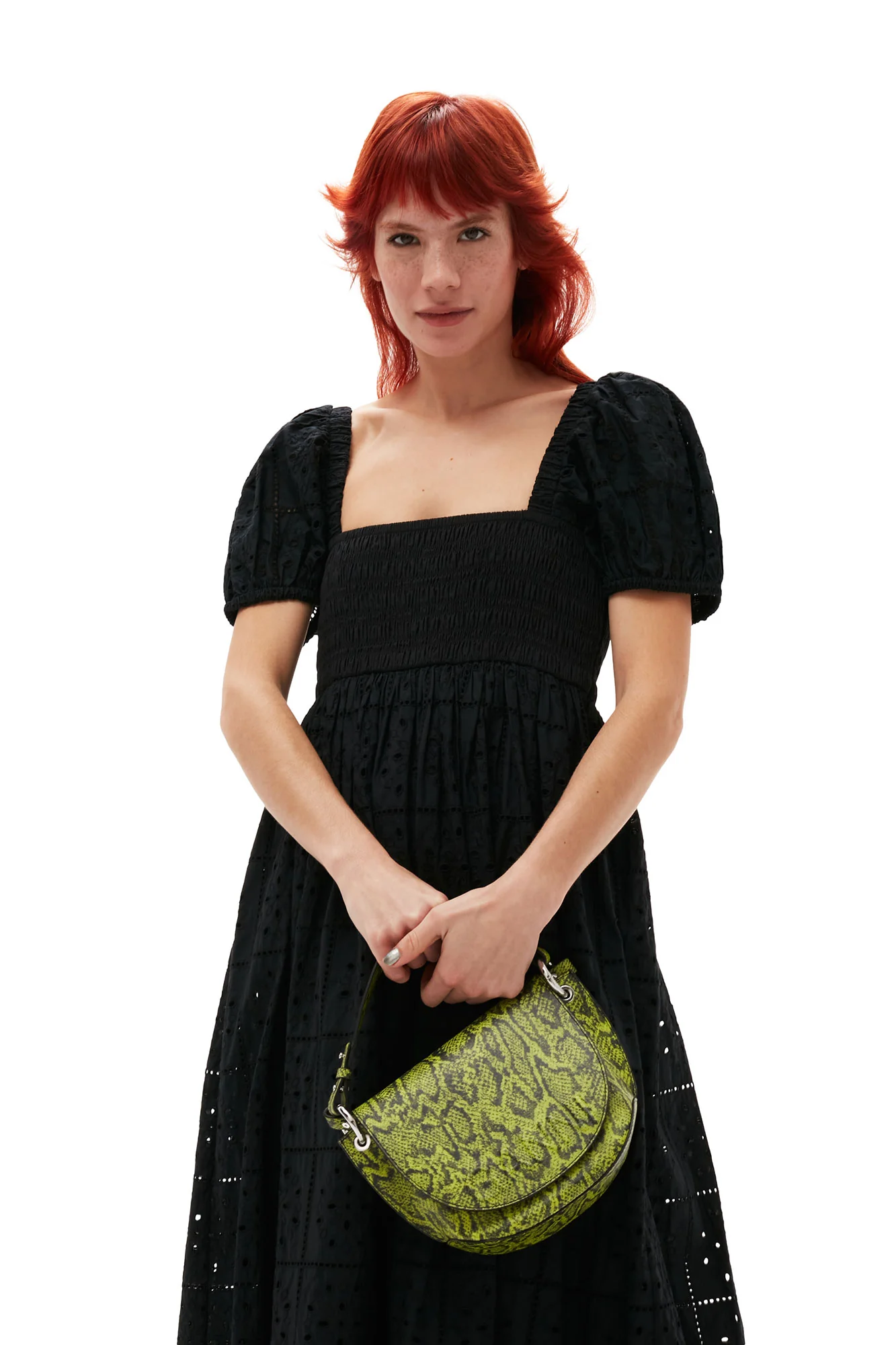 Broderie Anglaise Maxi Dress | Black - Image 5
