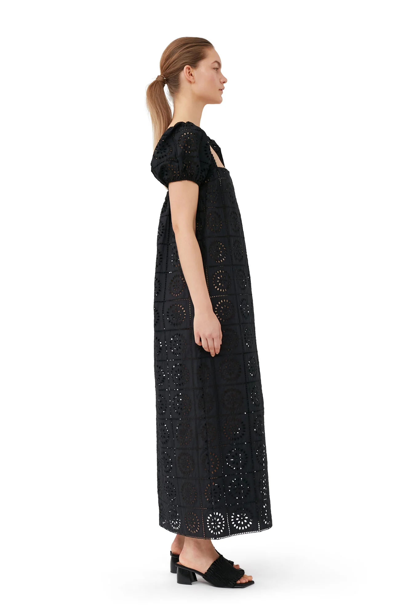 Broderie Anglaise Midi Dress | Black - Image 5