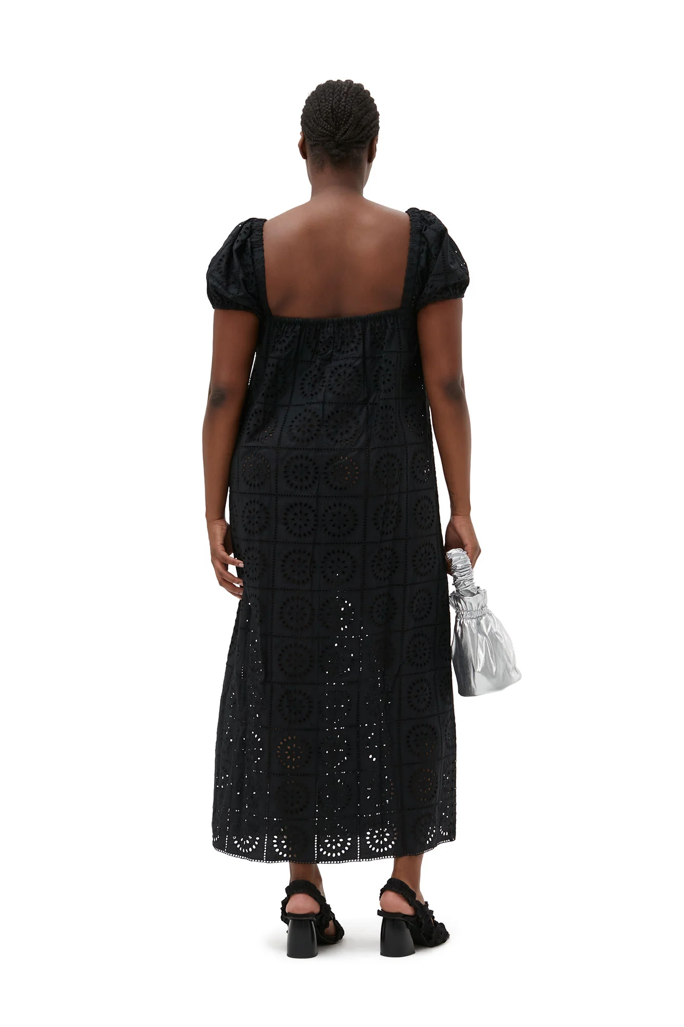 Broderie Anglaise Midi Dress | Black - Image 8