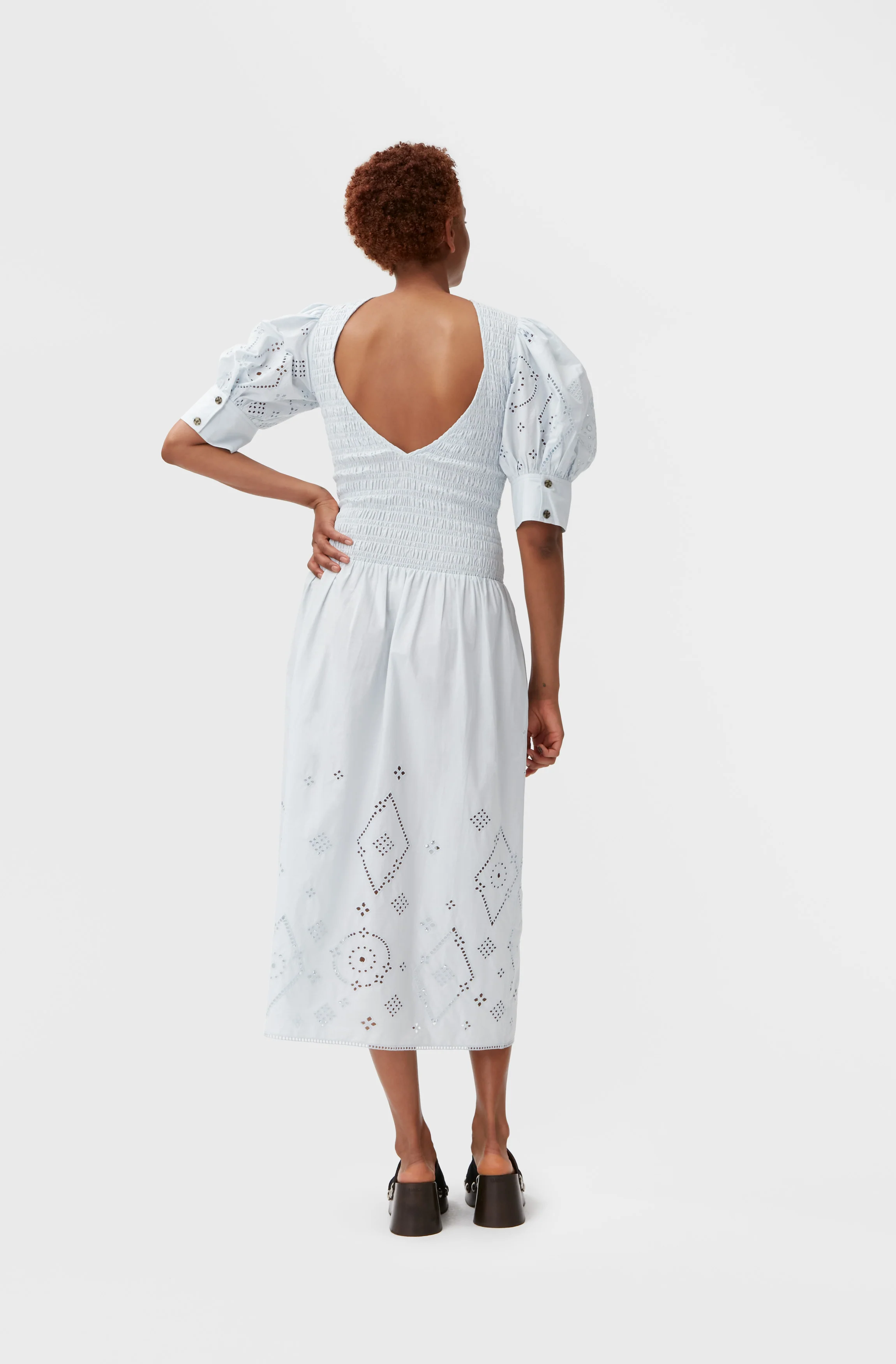 Broderie Anglaise Midi Dress | Illusion Blue - Image 4