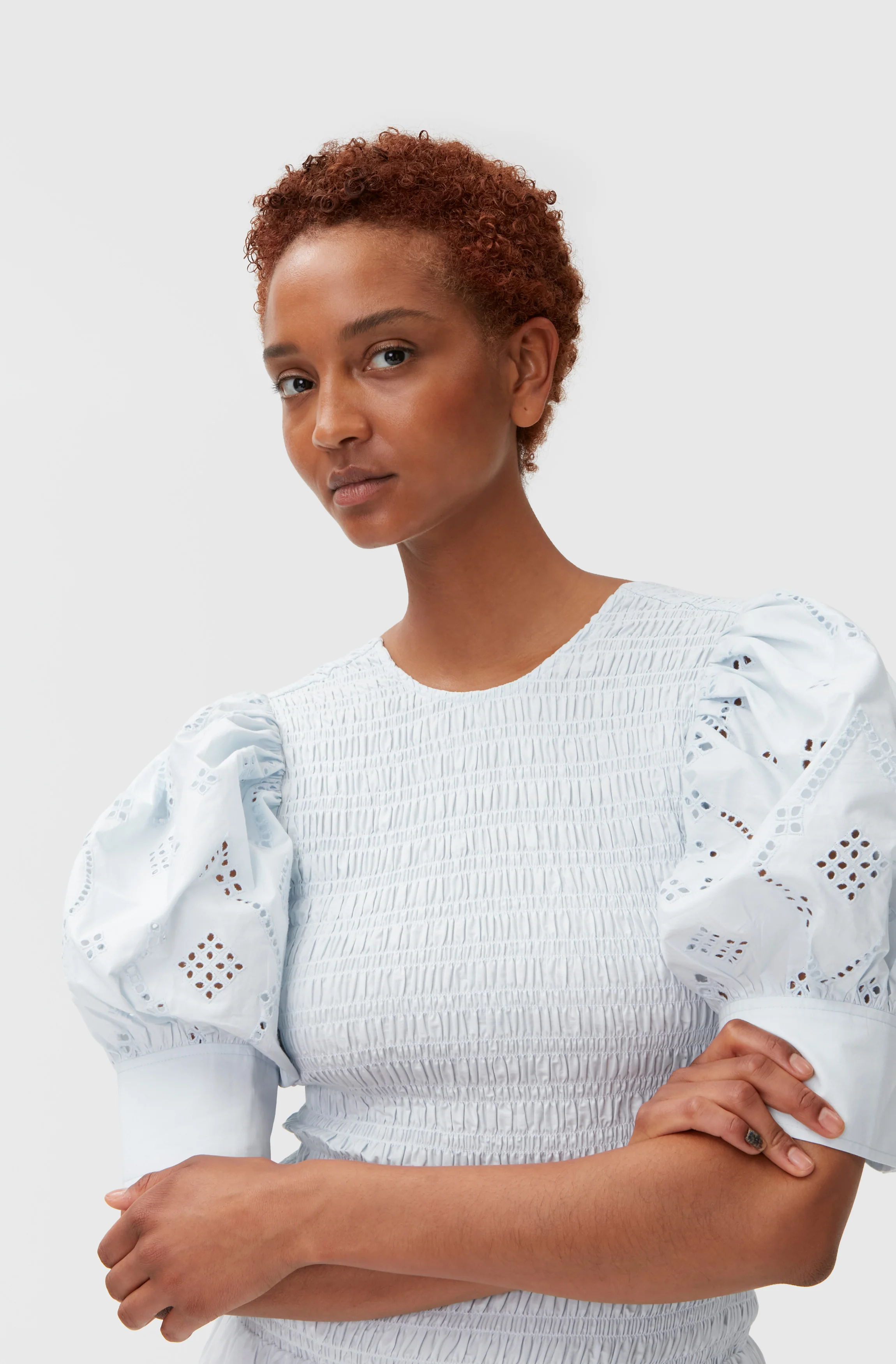 Broderie Anglaise Midi Dress | Illusion Blue - Image 5
