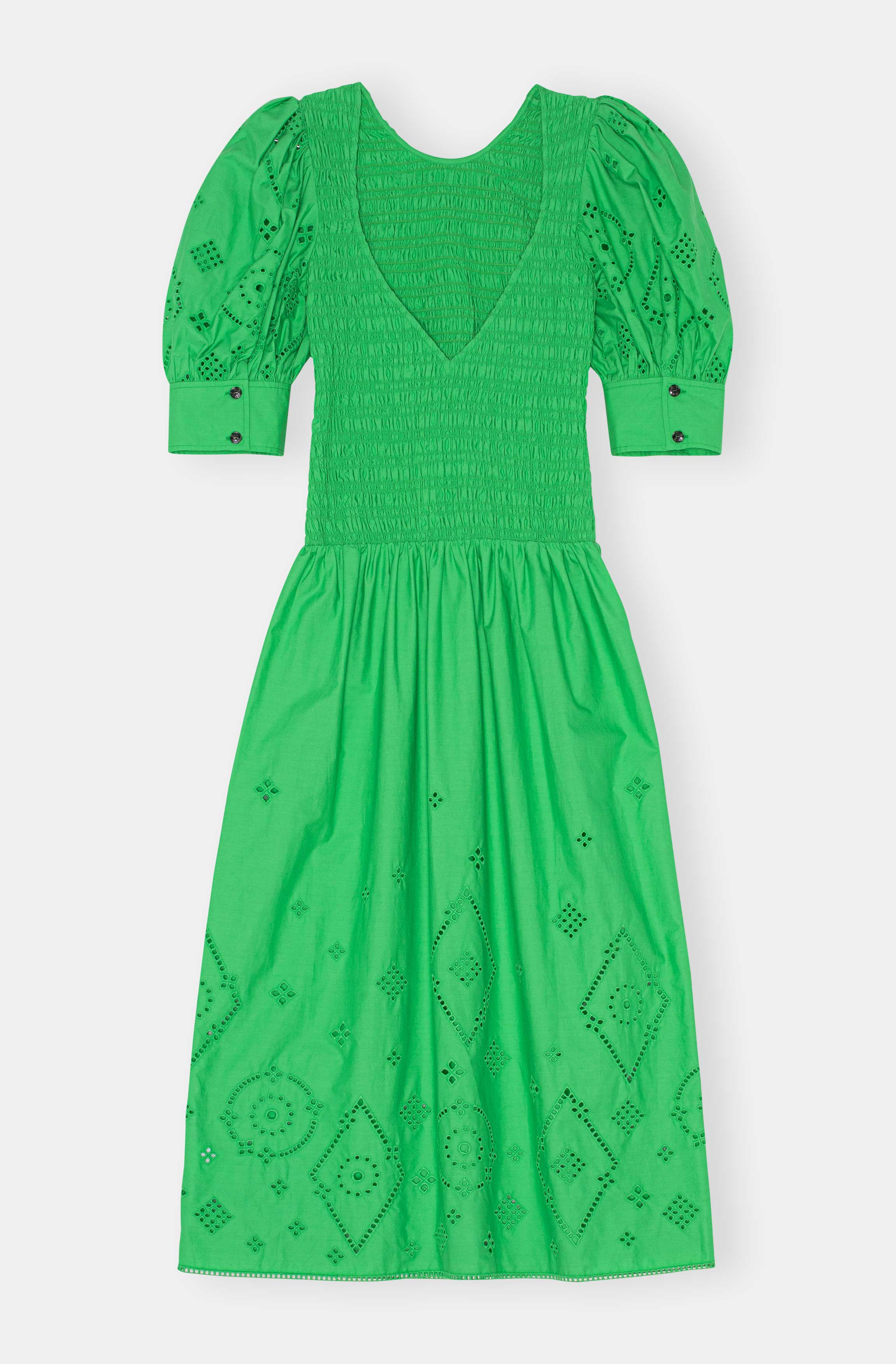 Broderie Anglaise Midi Dress | Kelly Green - Image 2