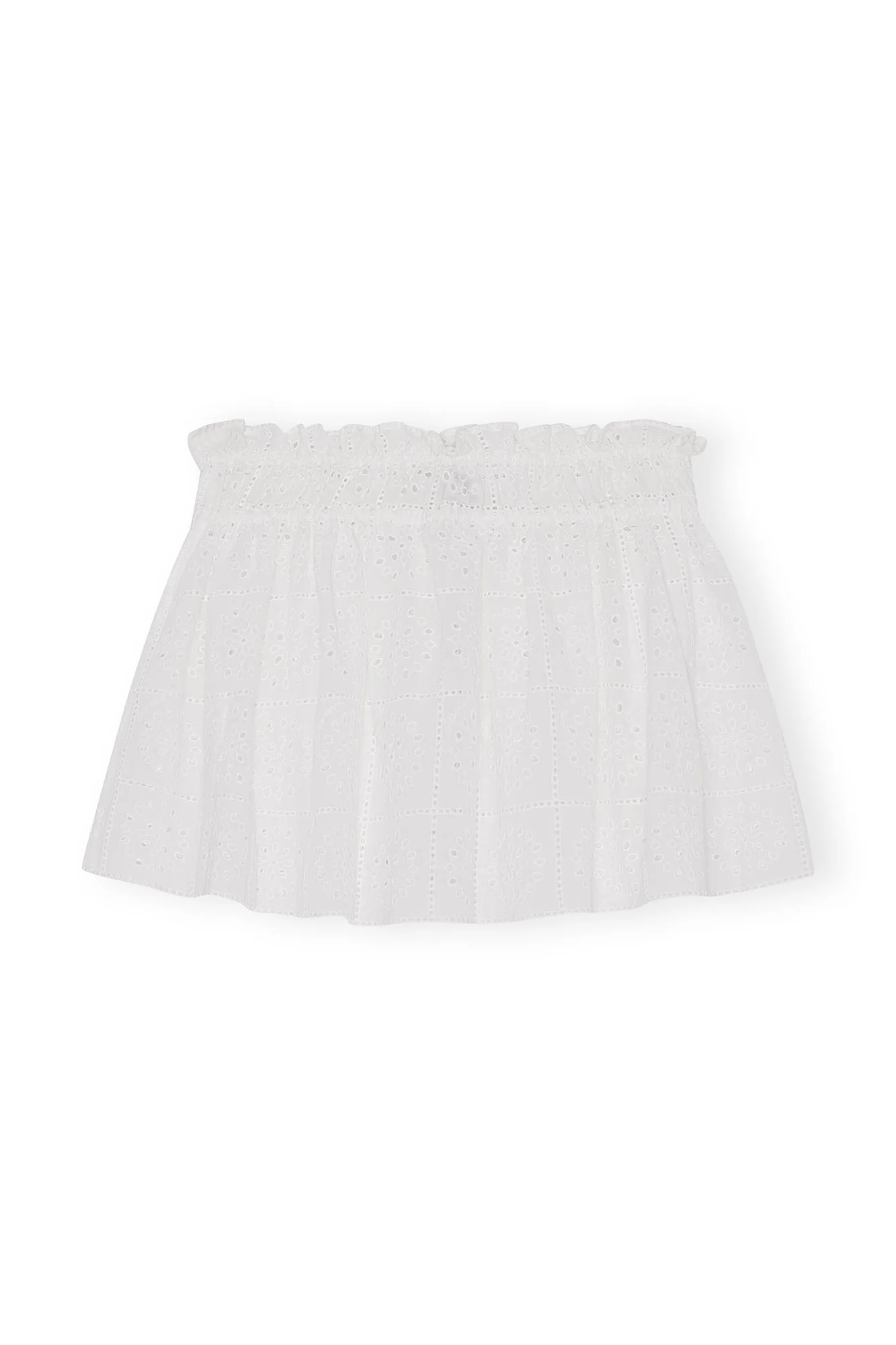 Broderie Anglaise Mini Skirt | Bright White - Image 2