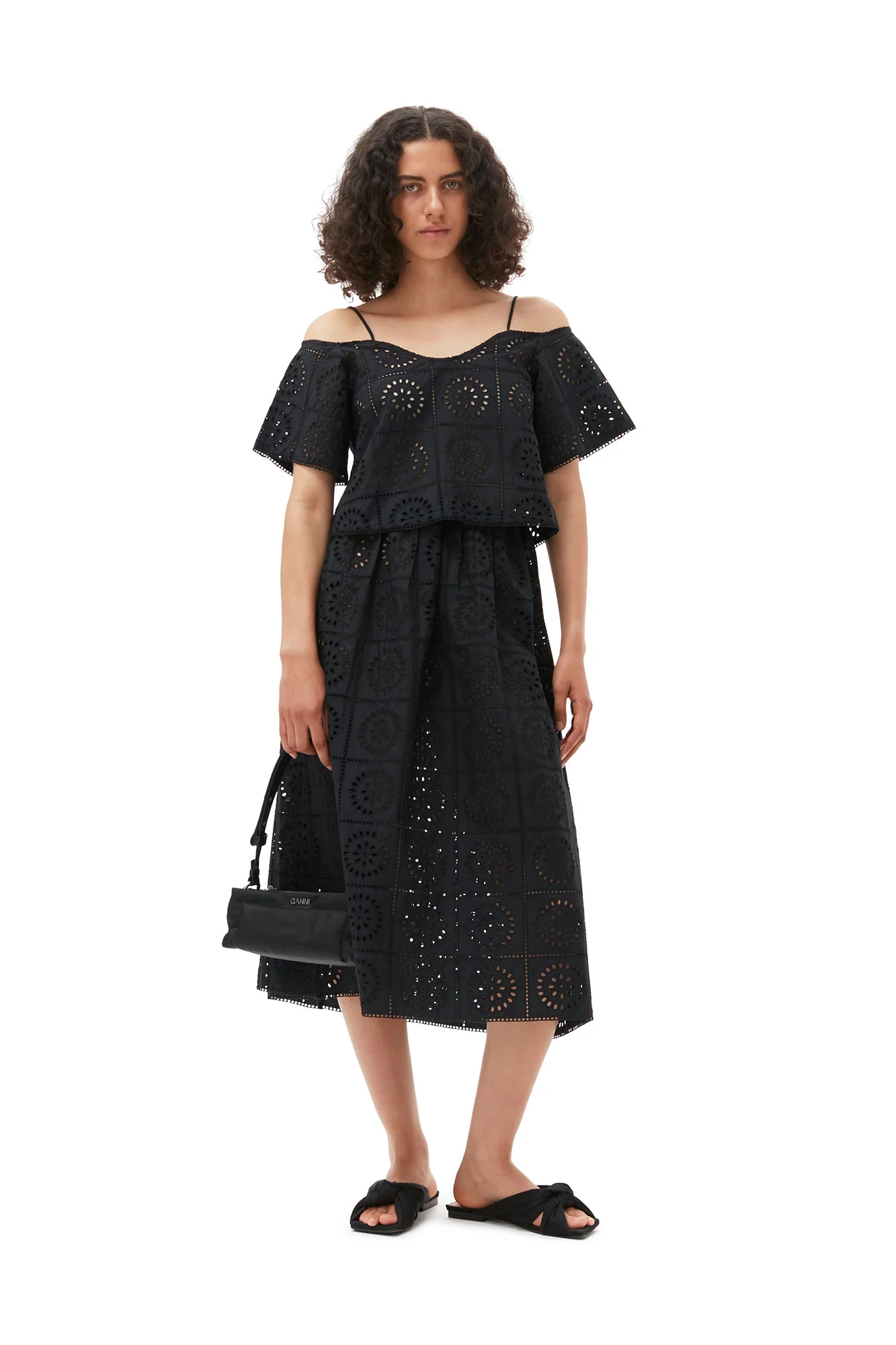 Broderie Anglaise Skirt | Black - Image 3