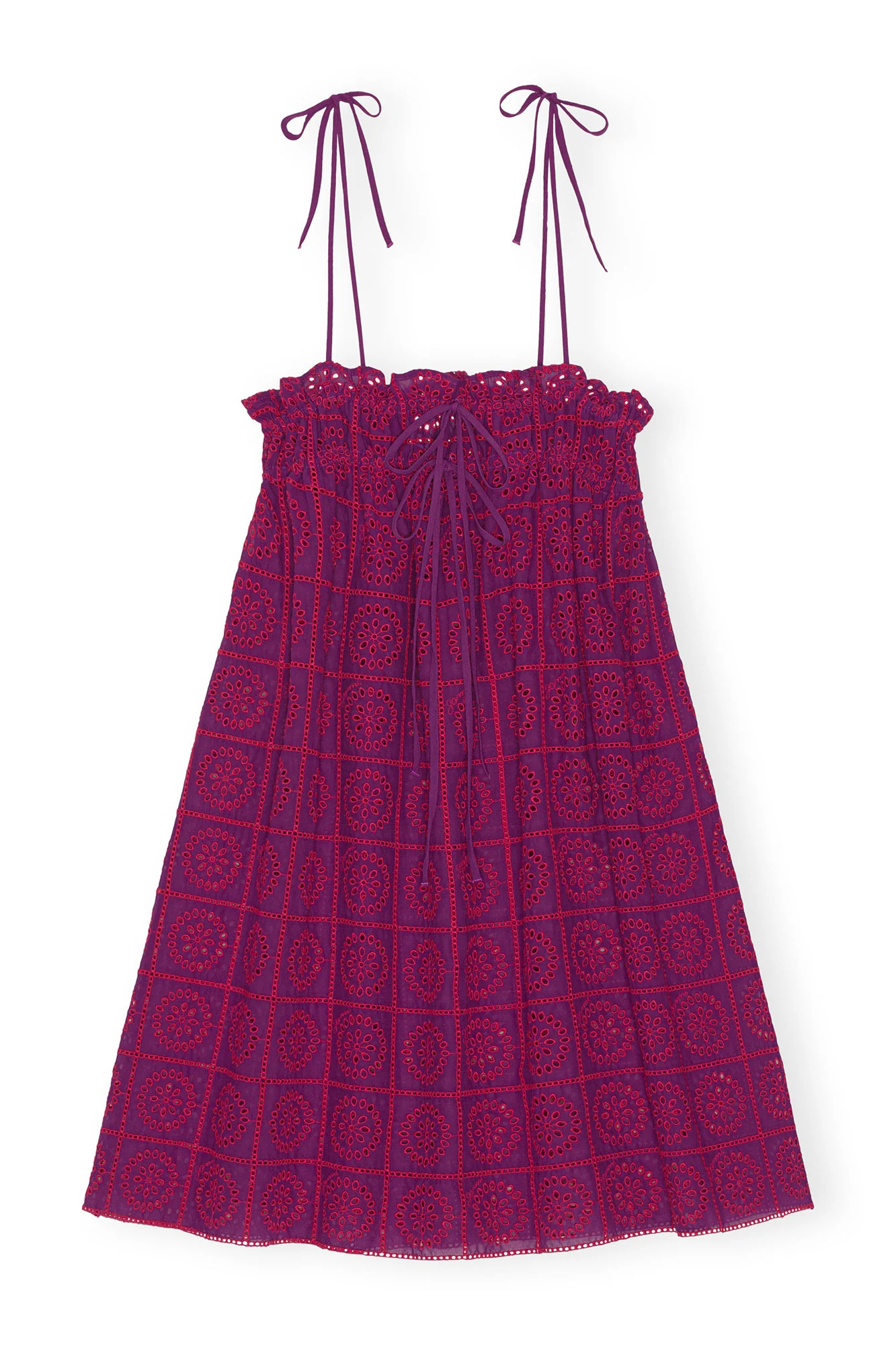 Broderie Anglaise Strap Dress | Sparkling Grape