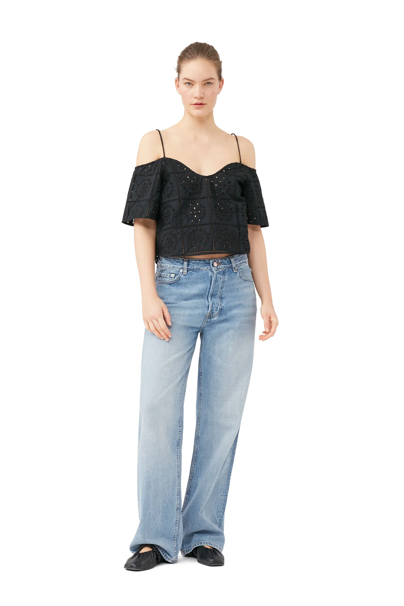 Broderie Anglaise Top | Black - Image 3