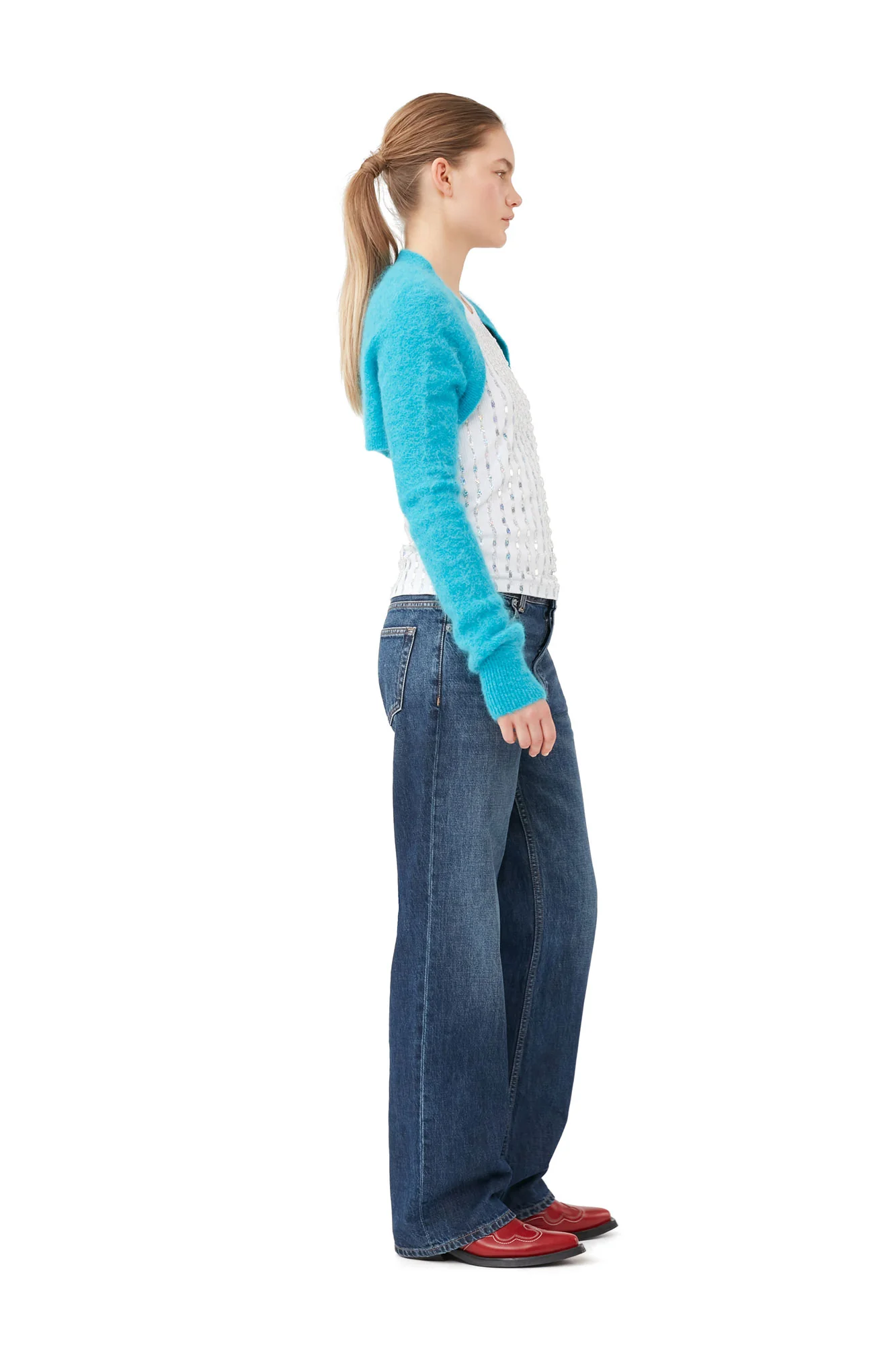 Brushed Alpaca Bolero | Blue Curacao - Image 7