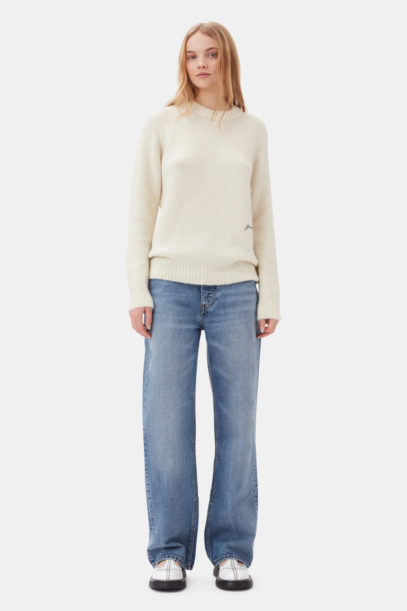 Brushed Alpaca Jumper | Egret - Image 7