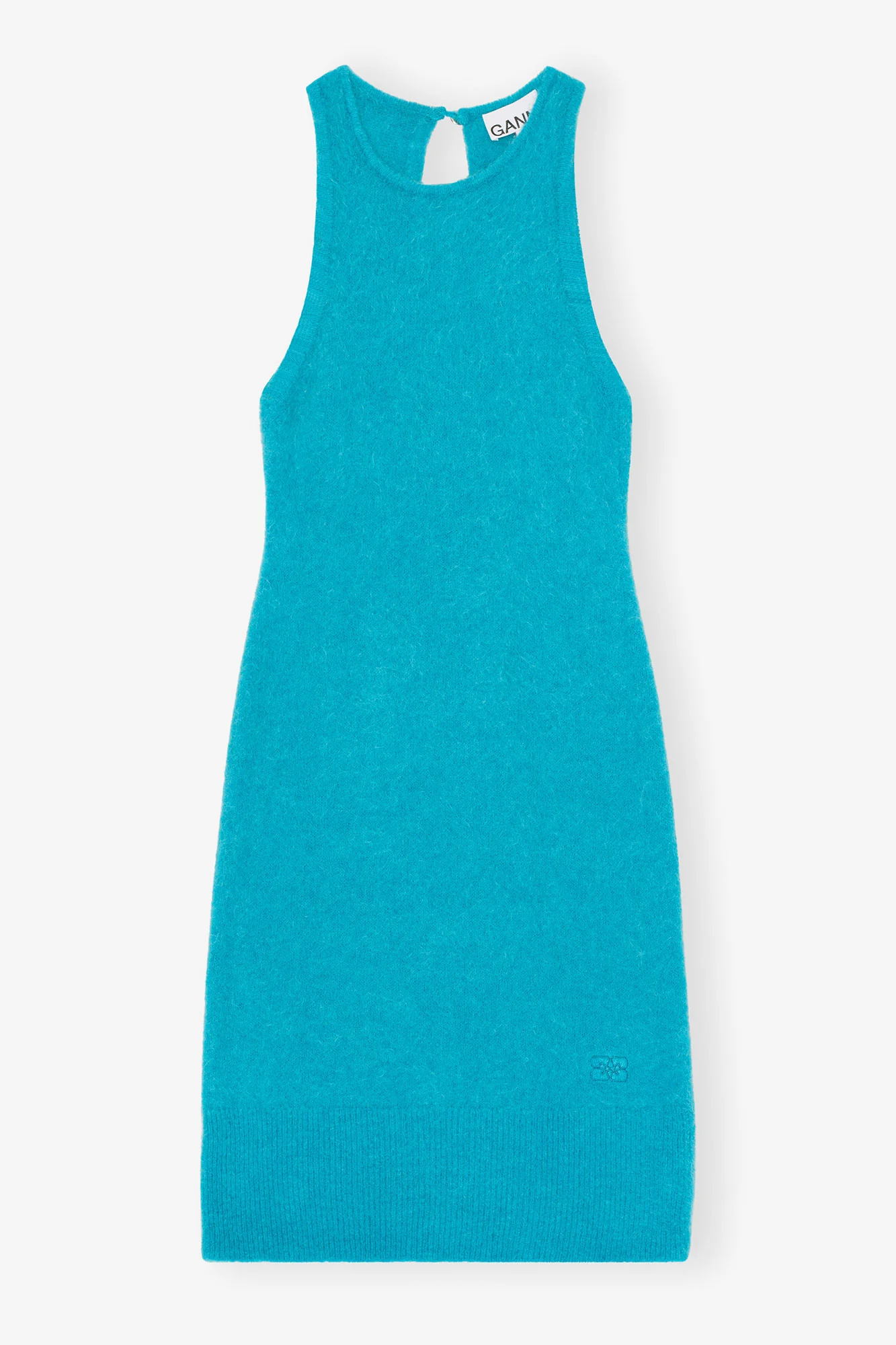 Brushed Alpaca Mini Dress | Blue Curacao - Image 2