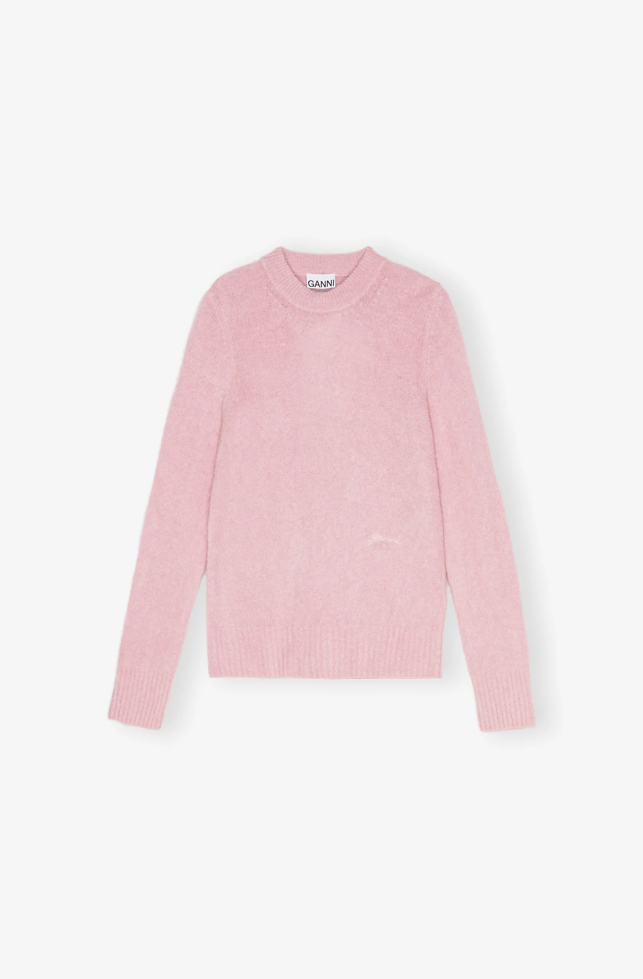 Brushed Alpaca O-Neck | Chalk Pink