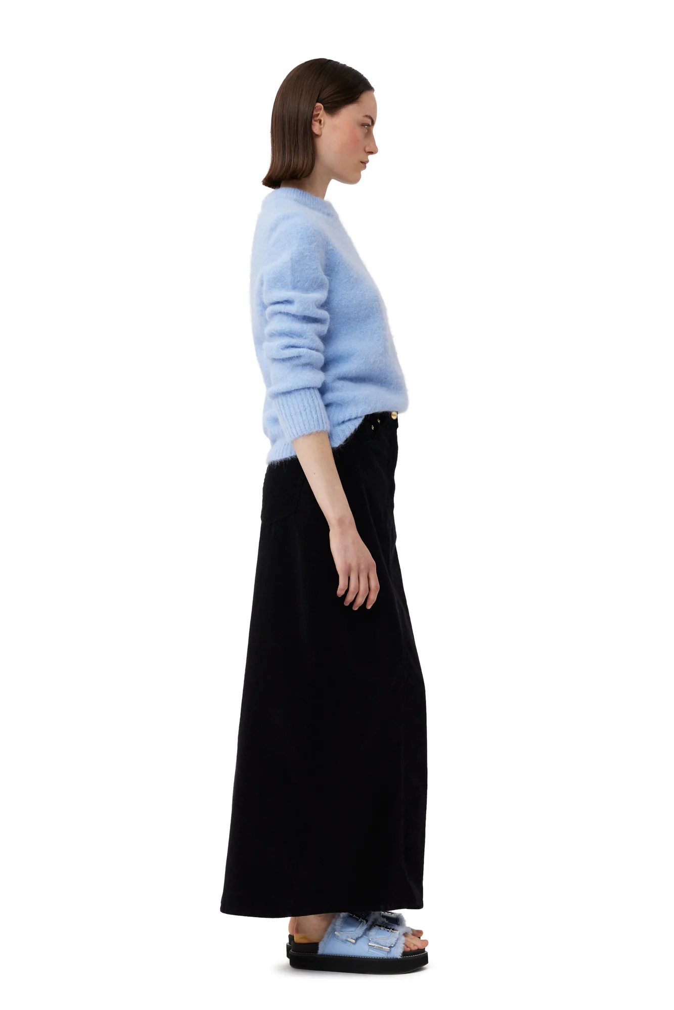 Brushed Alpaca O-Neck Sweater | Powder Blue - Image 3