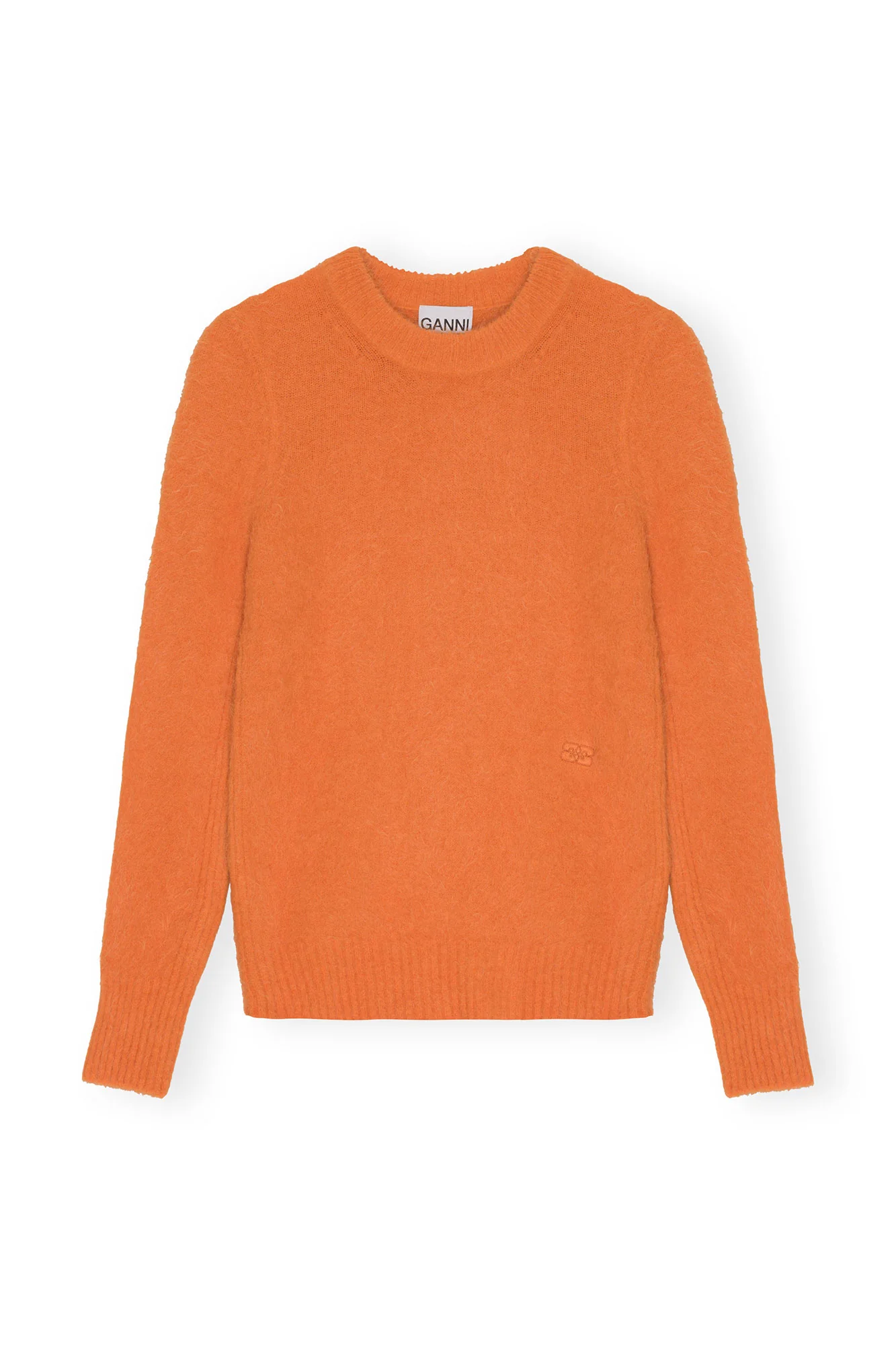 Brushed Alpaca O-Neck | Vibrant Orange